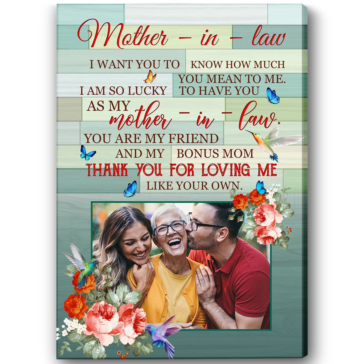 Personalized Mother Canvas Gift For Mother In Law, Christmas Gift For Mother-In-Law, Gifts For Mother In Law On  Mother's Day, Custom Canvas Print