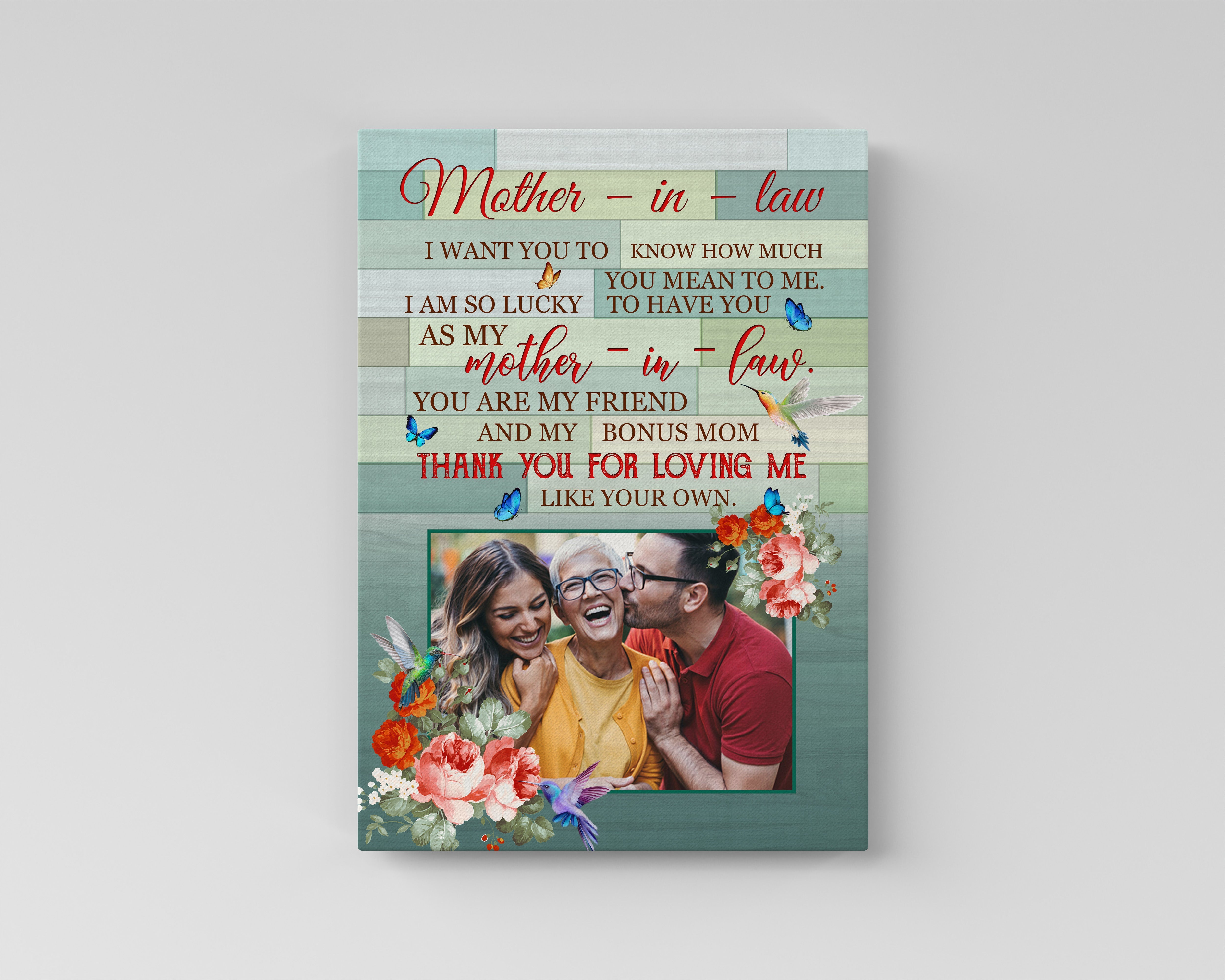 Personalized Mother Canvas Gift For Mother In Law, Christmas Gift For Mother-In-Law, Gifts For Mother In Law On  Mother's Day, Custom Canvas Print