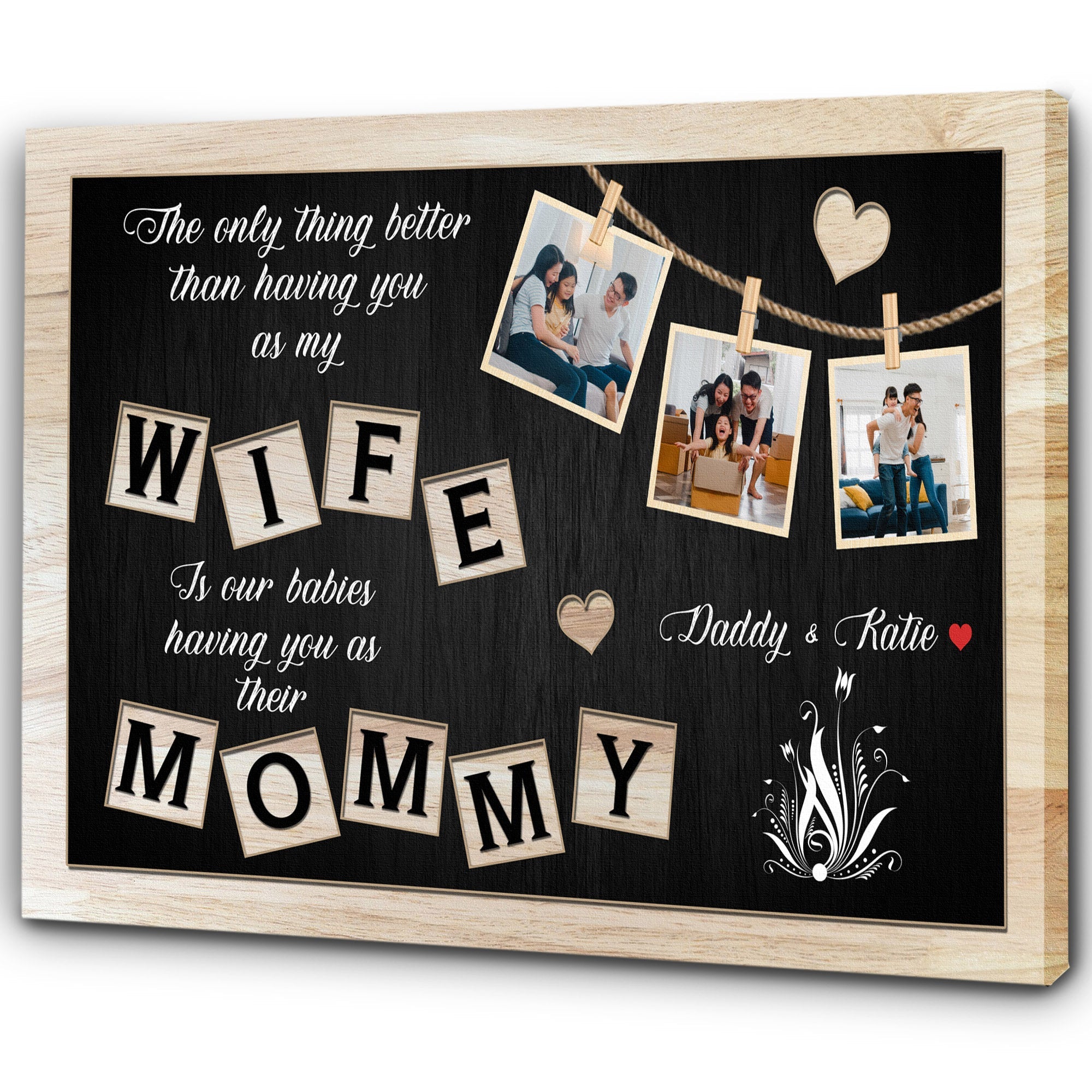 Personalized Mother'S Day Canvas Gift For Wife From Husband, Custom Photo Collage Happy Mother'S Day, Custom Canvas Print