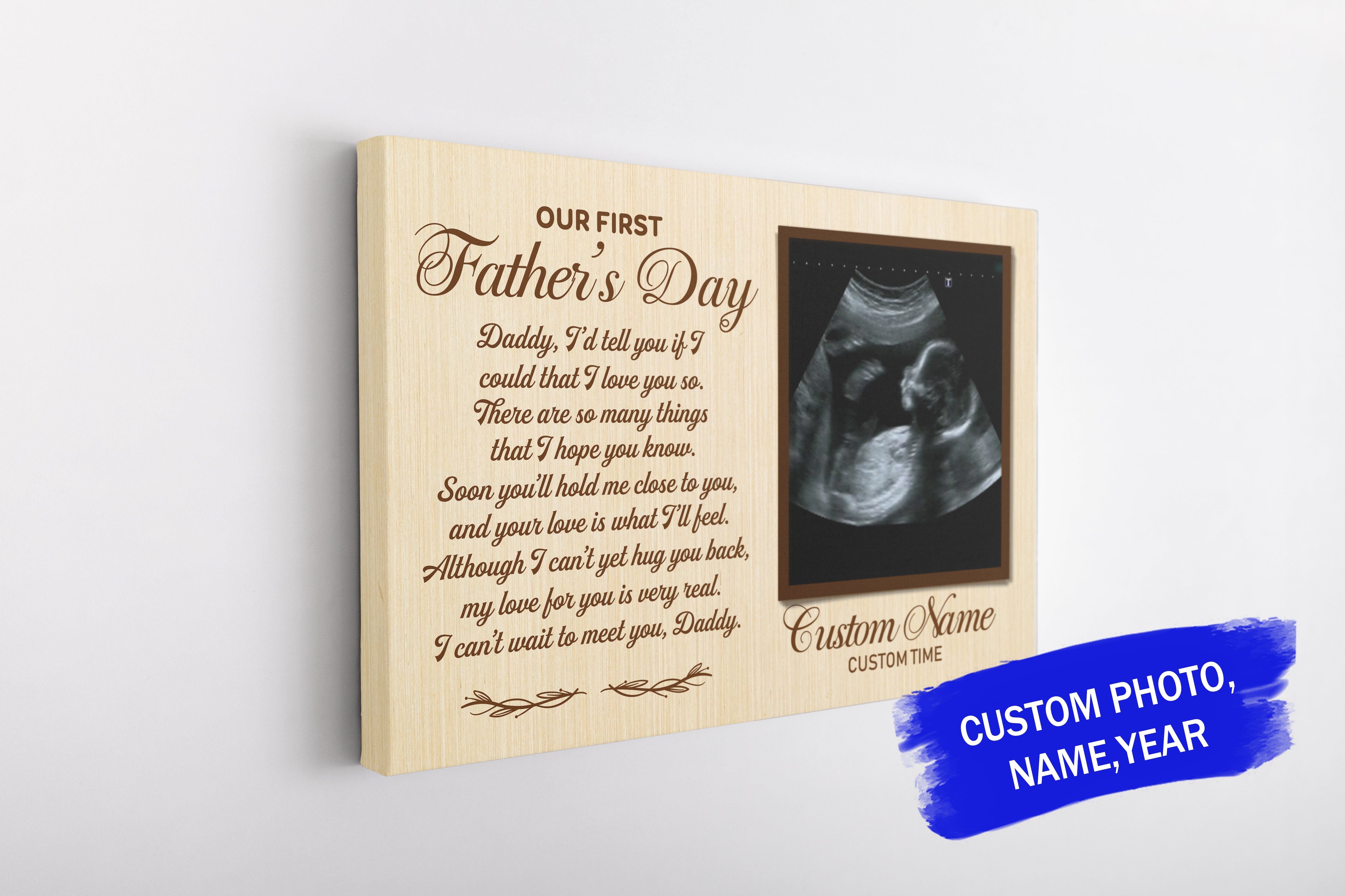 Personalized New Daddy Canvas Custom Sonogram Wall Art First Father S Day Gift For Husband Dad To Be Expecting Father Custom Canvas Print 4 Flrpdn 3 Personalized New Daddy Canvas Custom Sonogram Wall Art First Father'S Day Gift For Husband Dad To Be Expecting Father, Custom Canvas Print