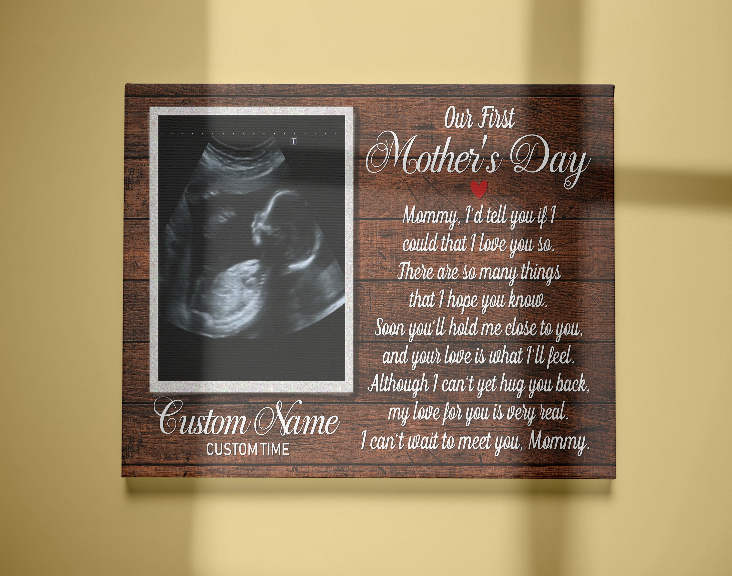 Personalized New Mom Canvas Can'T Wait To Meet You First Mother'S Day Gift For Wife, Expecting Mom, Custom Canvas Print