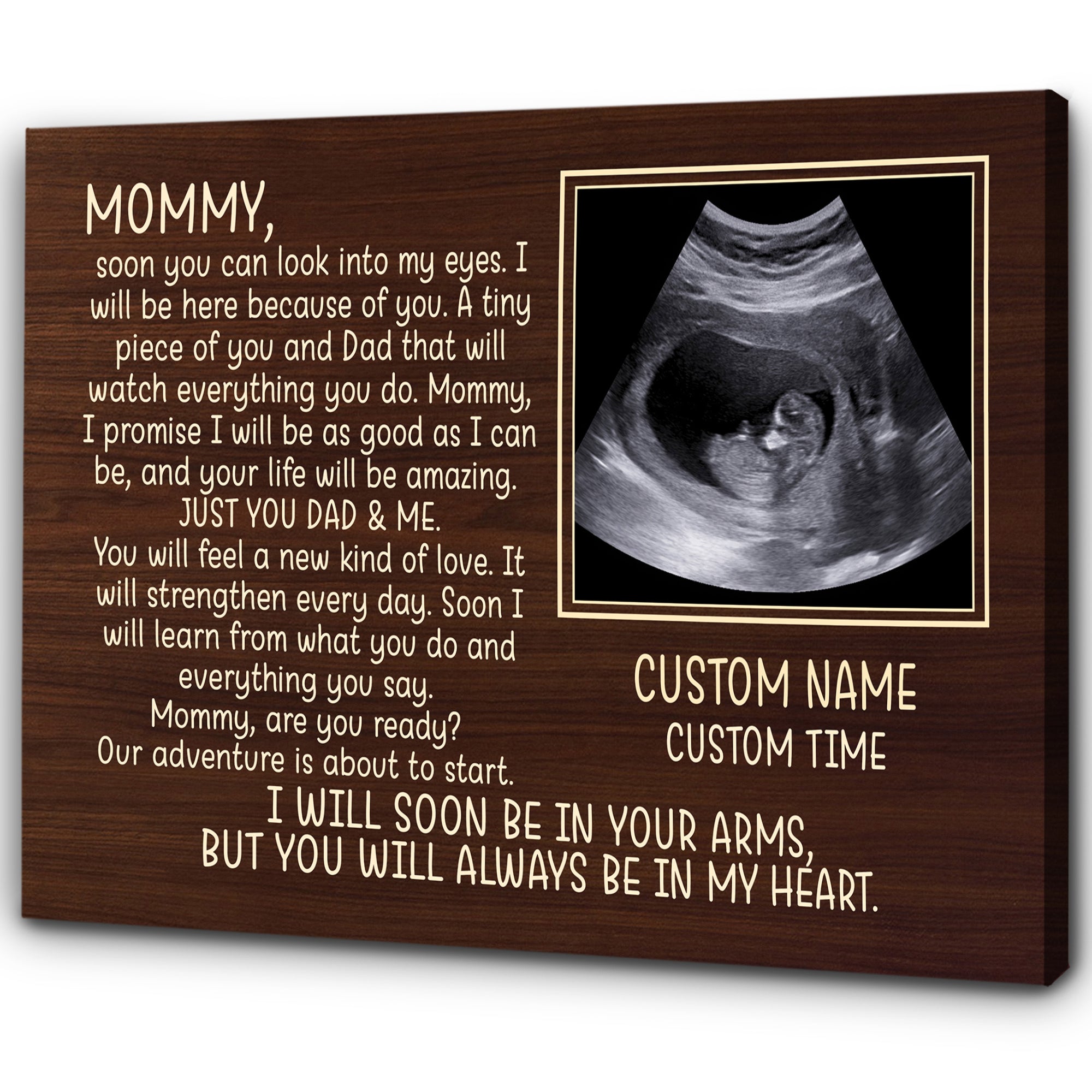 Personalized New Mom Canvas Just You Dad And Me First Mother'S Day Gift From New Mom Expecting Mom, Custom Canvas Print