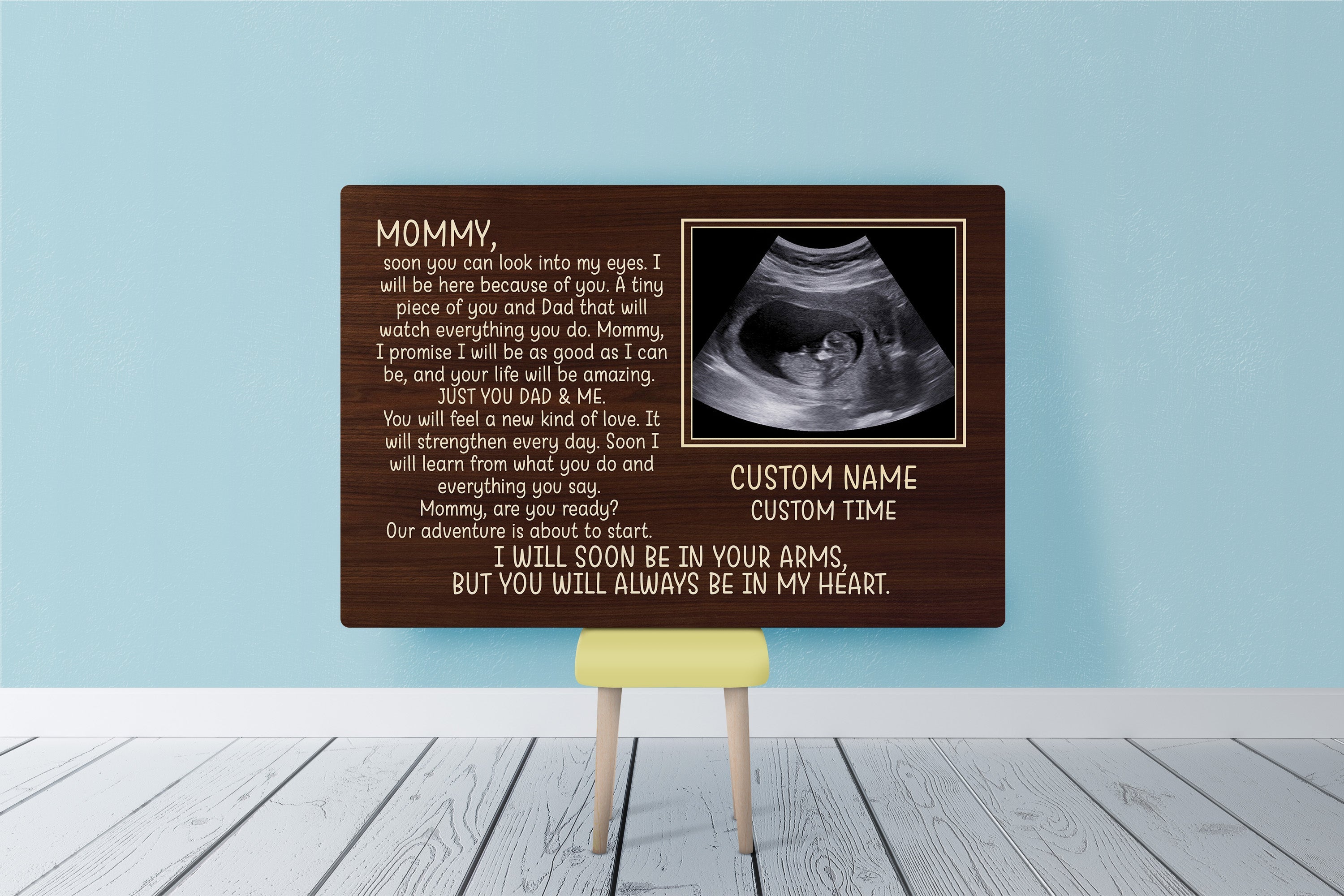 Personalized New Mom Canvas Just You Dad And Me First Mother'S Day Gift From New Mom Expecting Mom, Custom Canvas Print