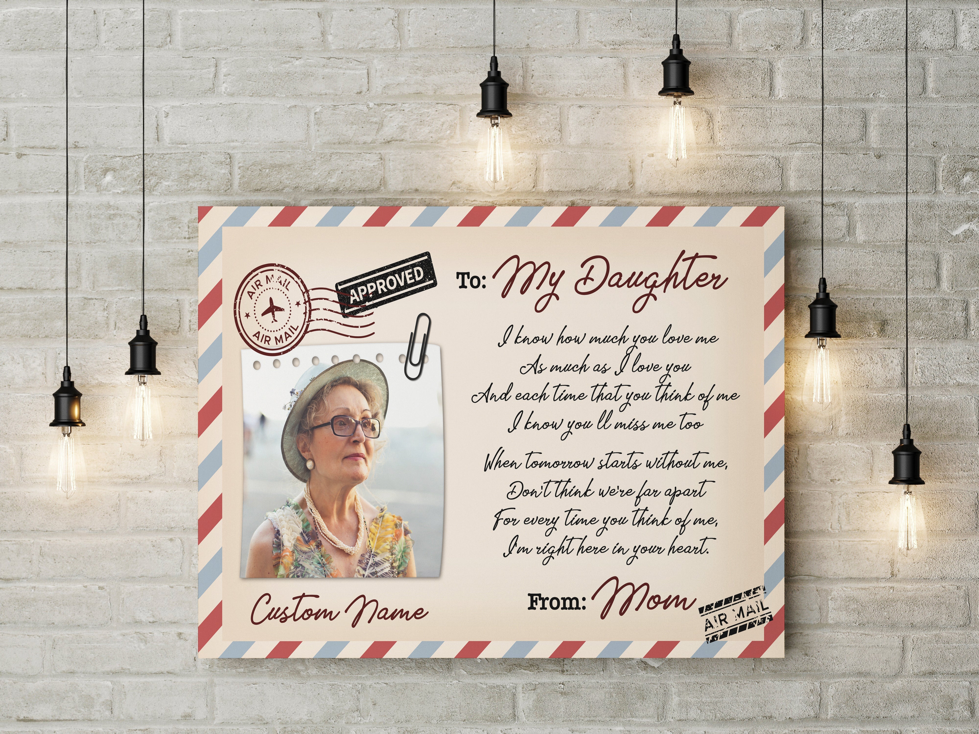 Personalized Sympathy Canvas For Loss Of Loved One, Memorial Gifts For Loss Of Mom Dad Letter From Heaven, Custom Canvas Print