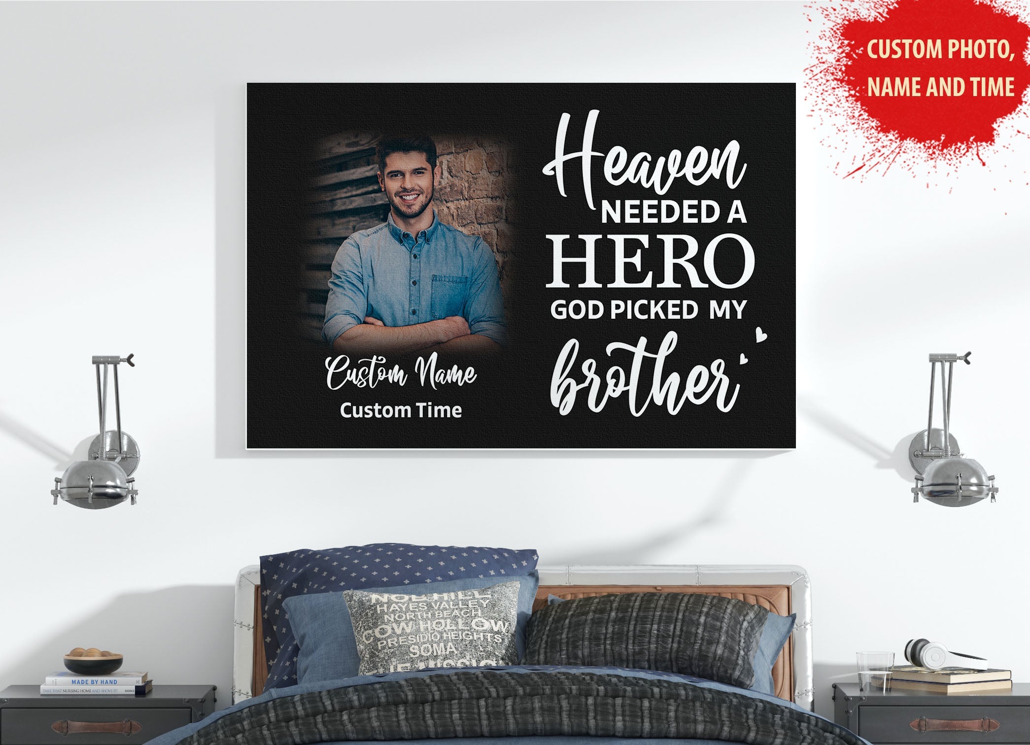 Personalized Sympathy Gift For Loss Of Brother Breavement Canvas Heaven Need A Hero Remembrance Custom Canvas Print 3 Kob5hx 3 Personalized Sympathy Gift For Loss Of Brother, Breavement Canvas Heaven Need A Hero Remembrance, Custom Canvas Print
