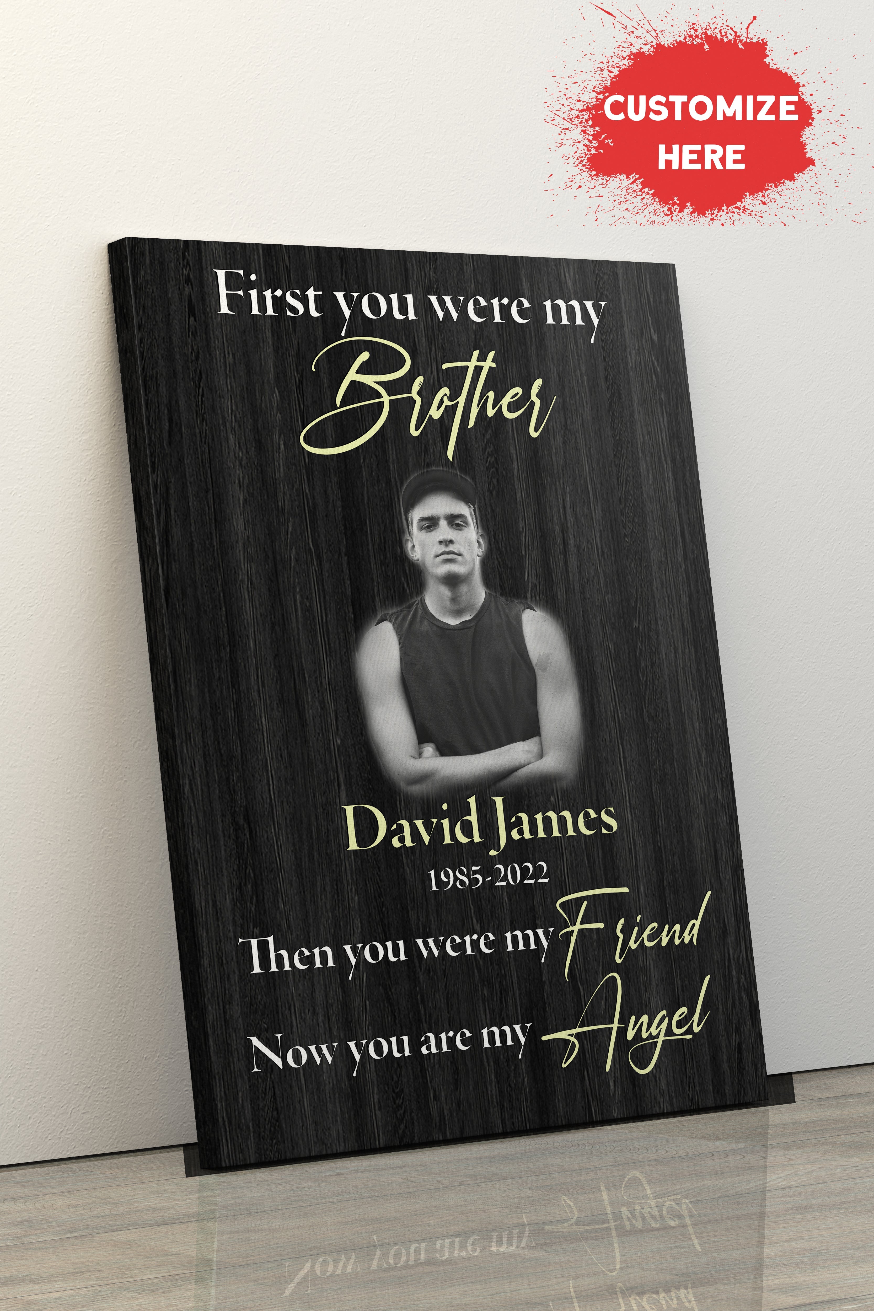 Personalized Sympathy Gift For Loss Of Brother, Breavement Condolence Gift For Loss Of Loved One, Custom Canvas Print