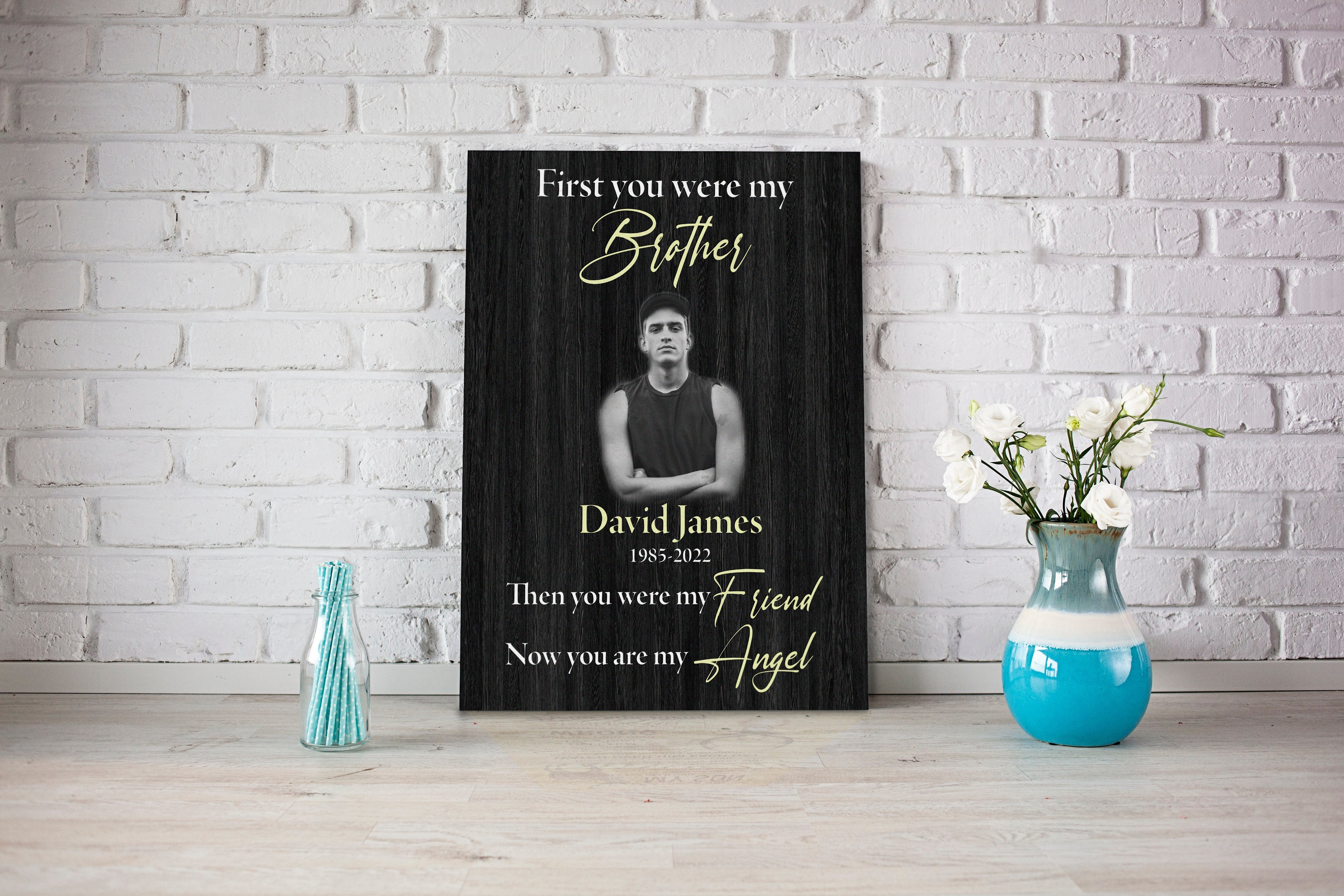 Personalized Sympathy Gift For Loss Of Brother, Breavement Condolence Gift For Loss Of Loved One, Custom Canvas Print