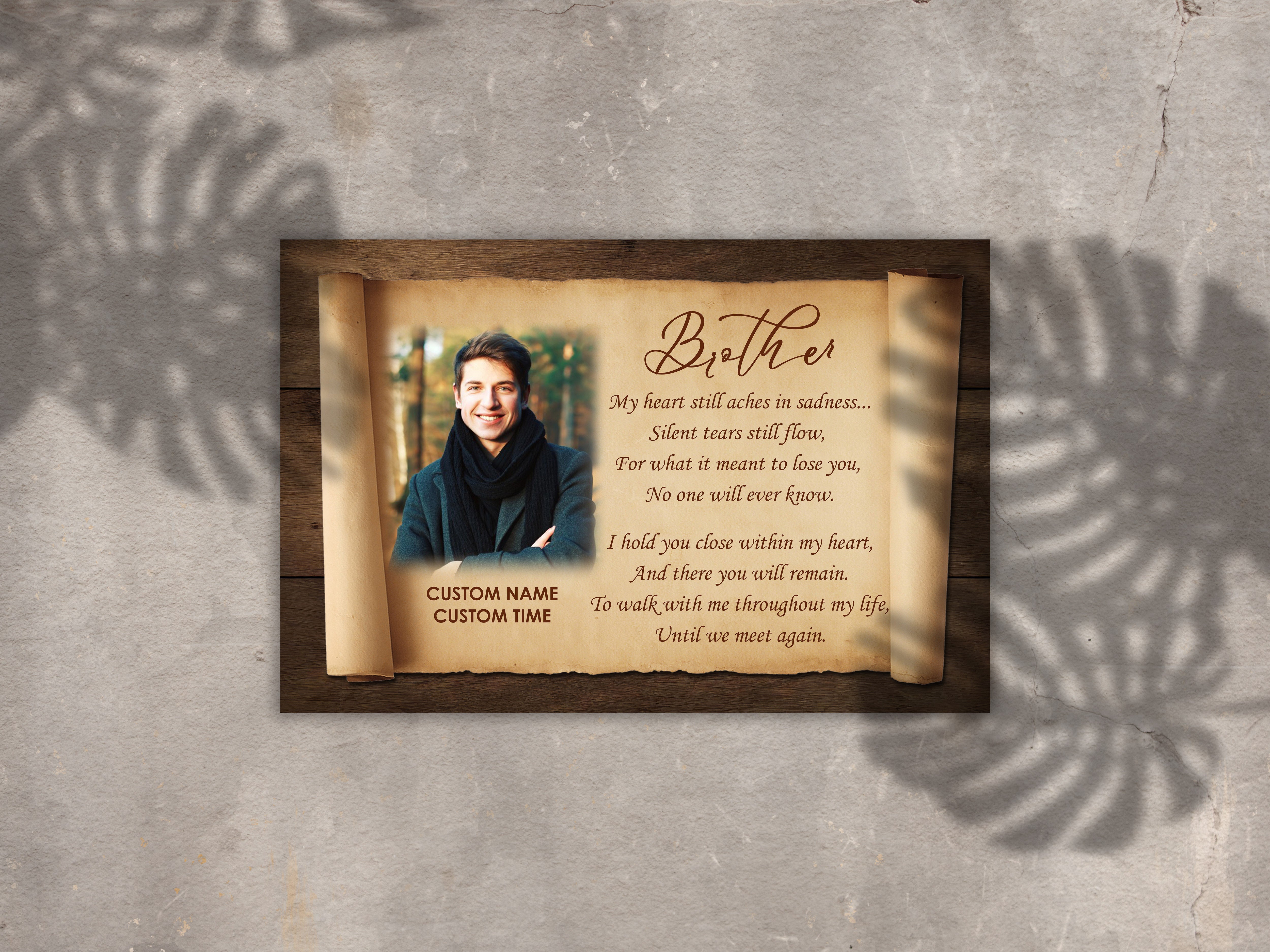 Personalized Sympathy Gift For Loss Of Brother Canvas For Loss Of Loved One Brother In Heaven, Custom Canvas Print