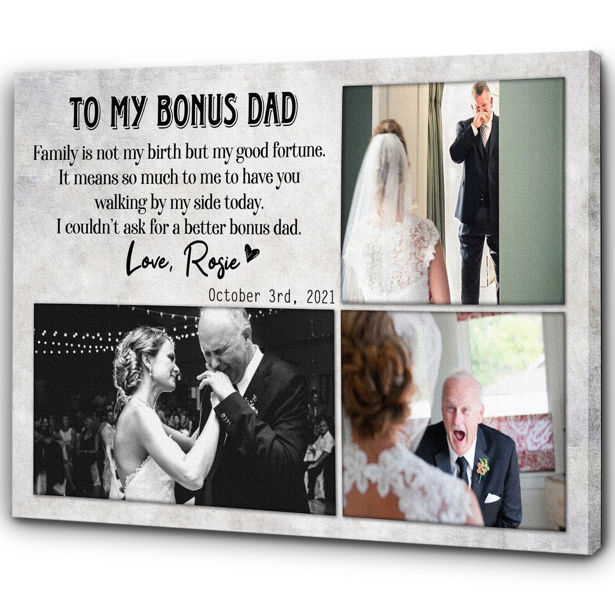 Personalized To My Bonus Dad Canvas Sentimental Gift For Step Dad On Wedding Bonus Dad Gift On Wedding Custom Canvas Print 1 Ajubkx 3 Personalized To My Bonus Dad Canvas Sentimental Gift For Step Dad On Wedding, Bonus Dad Gift On Wedding, Custom Canvas Print
