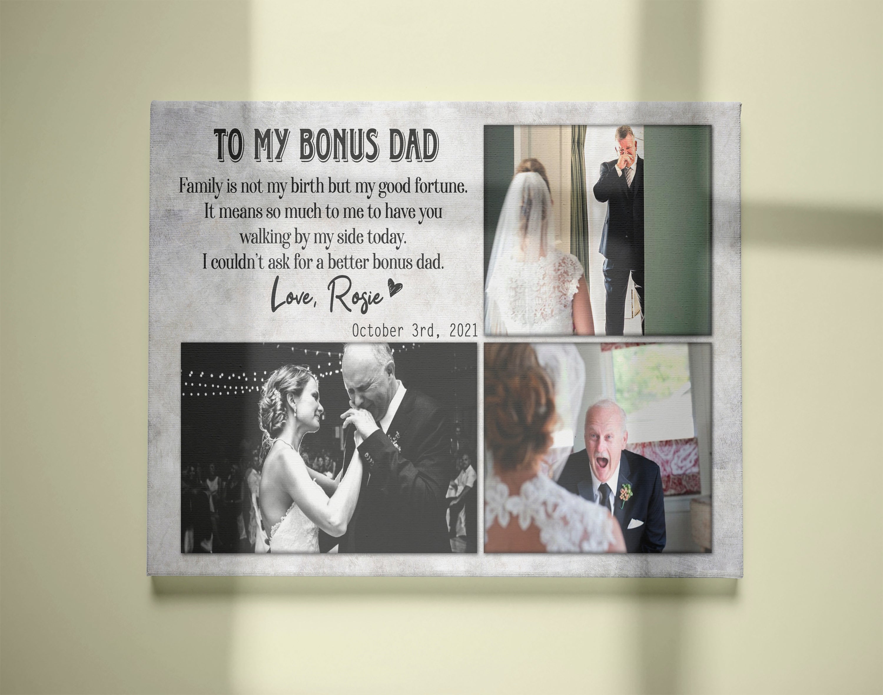 Personalized To My Bonus Dad Canvas Sentimental Gift For Step Dad On Wedding Bonus Dad Gift On Wedding Custom Canvas Print 3 Nykcn6 3 Personalized To My Bonus Dad Canvas Sentimental Gift For Step Dad On Wedding, Bonus Dad Gift On Wedding, Custom Canvas Print