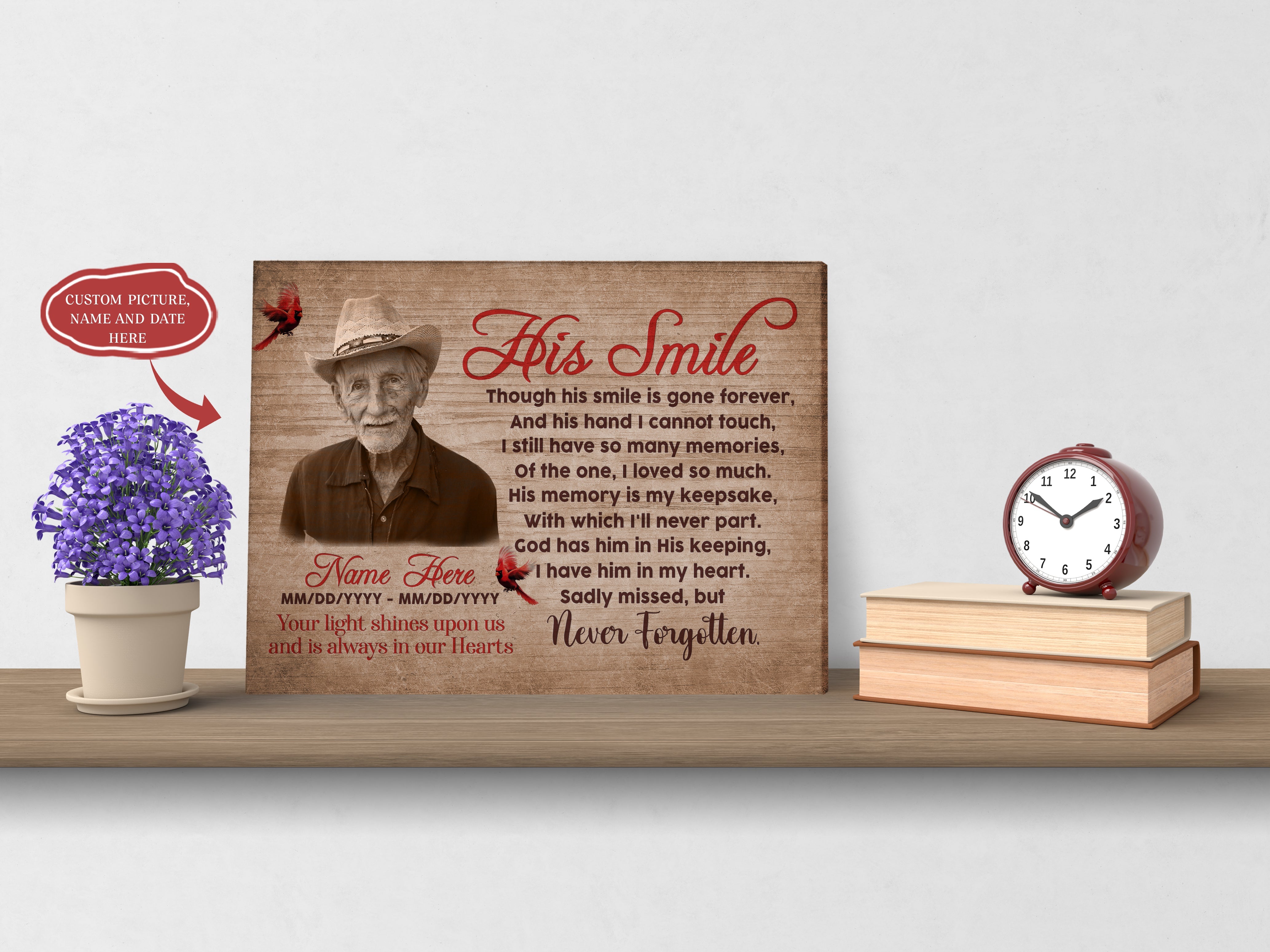 Remembrance Canvas His Smile Memorial Canvas Custom Memorial Gift Sympathy Gift For Loss Of Father Dad Brother Son In Heaven Canvas 2 Tjeymh 3 Remembrance Canvas, His Smile Memorial Canvas Custom Memorial Gift Sympathy Gift For Loss Of Father, Dad, Brother, Son In Heaven Canvas