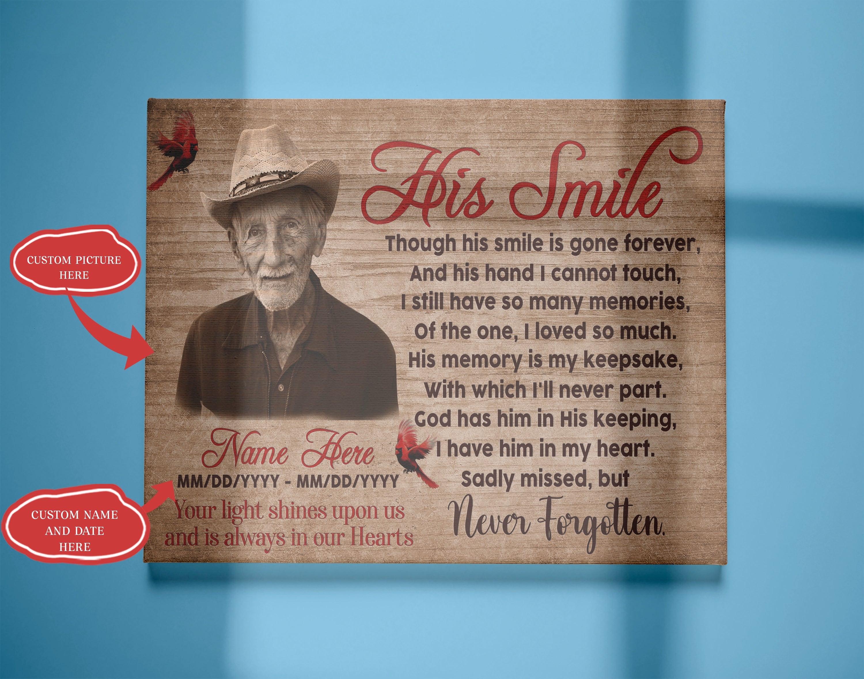Remembrance Canvas His Smile Memorial Canvas Custom Memorial Gift Sympathy Gift For Loss Of Father Dad Brother Son In Heaven Canvas 4 Ekkfcb 3 Remembrance Canvas, His Smile Memorial Canvas Custom Memorial Gift Sympathy Gift For Loss Of Father, Dad, Brother, Son In Heaven Canvas