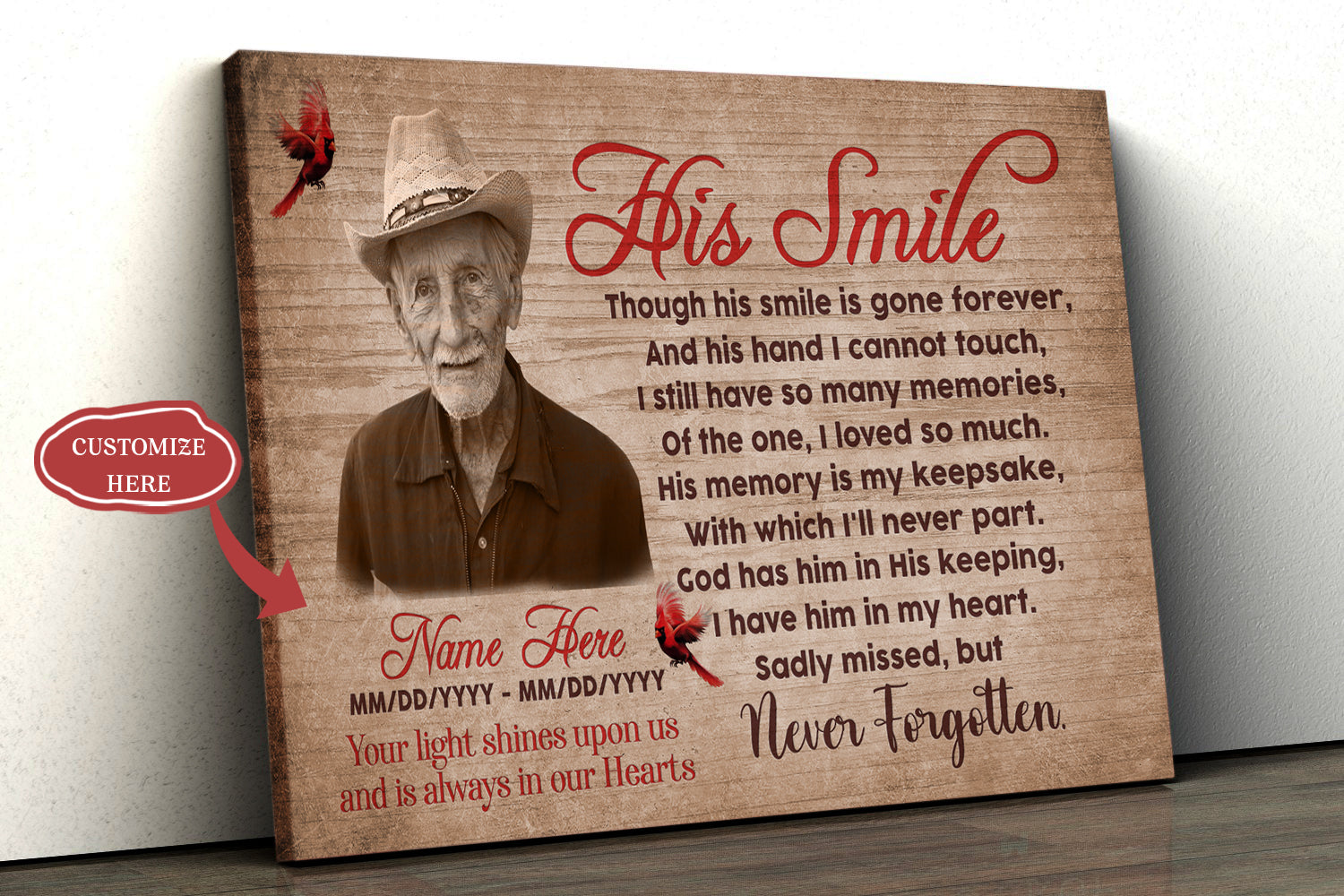 Remembrance Canvas His Smile Memorial Canvas Custom Memorial Gift Sympathy Gift For Loss Of Father Dad Brother Son In Heaven Canvas 5 Ofsmow 3 Remembrance Canvas, His Smile Memorial Canvas Custom Memorial Gift Sympathy Gift For Loss Of Father, Dad, Brother, Son In Heaven Canvas
