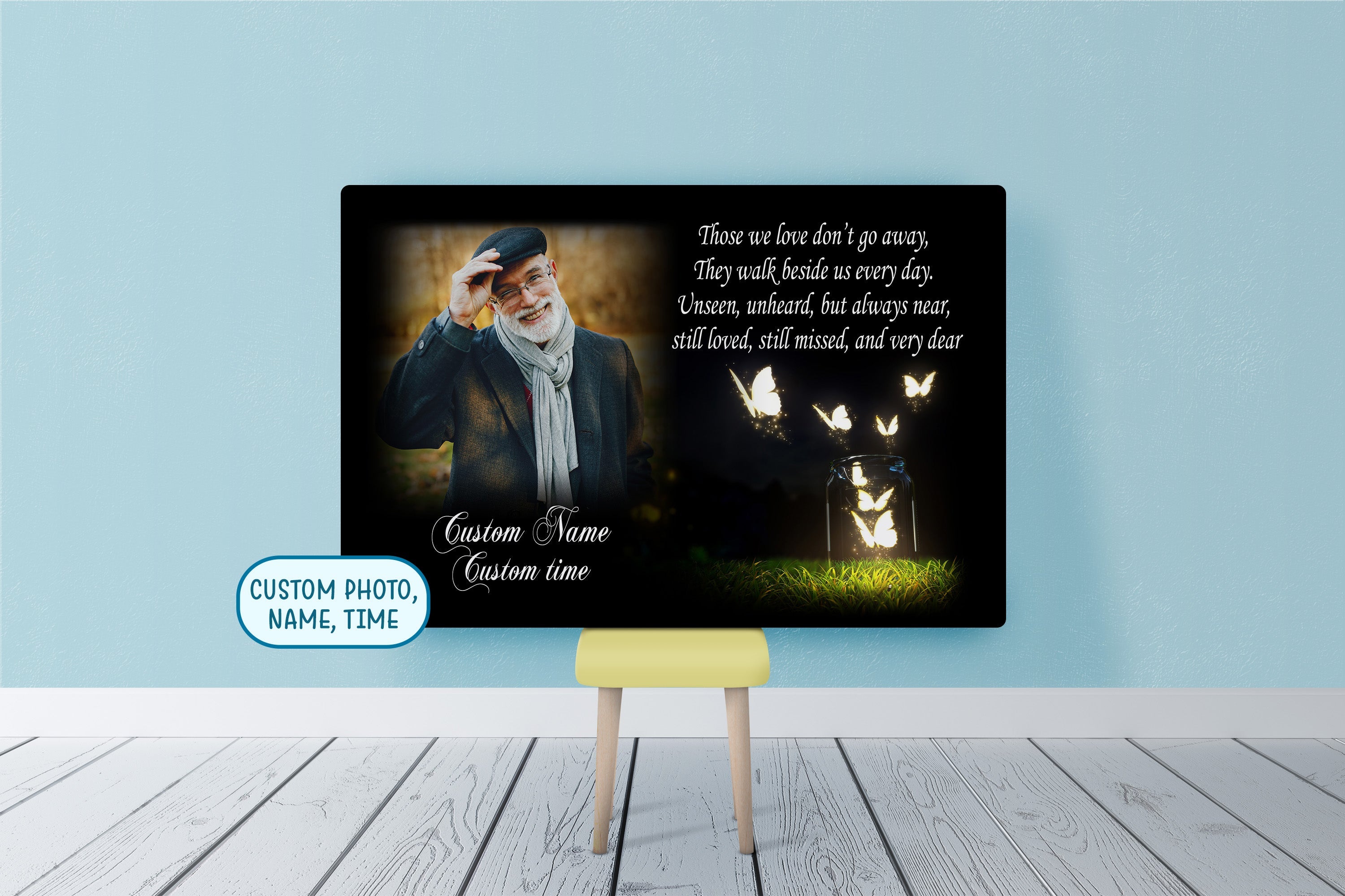 Remembrance Personalized Canvas, Sympathy Gifts For Loss Of Dad Mom, Memorial Gifts For Loss Of Loved One, Custom Canvas Print