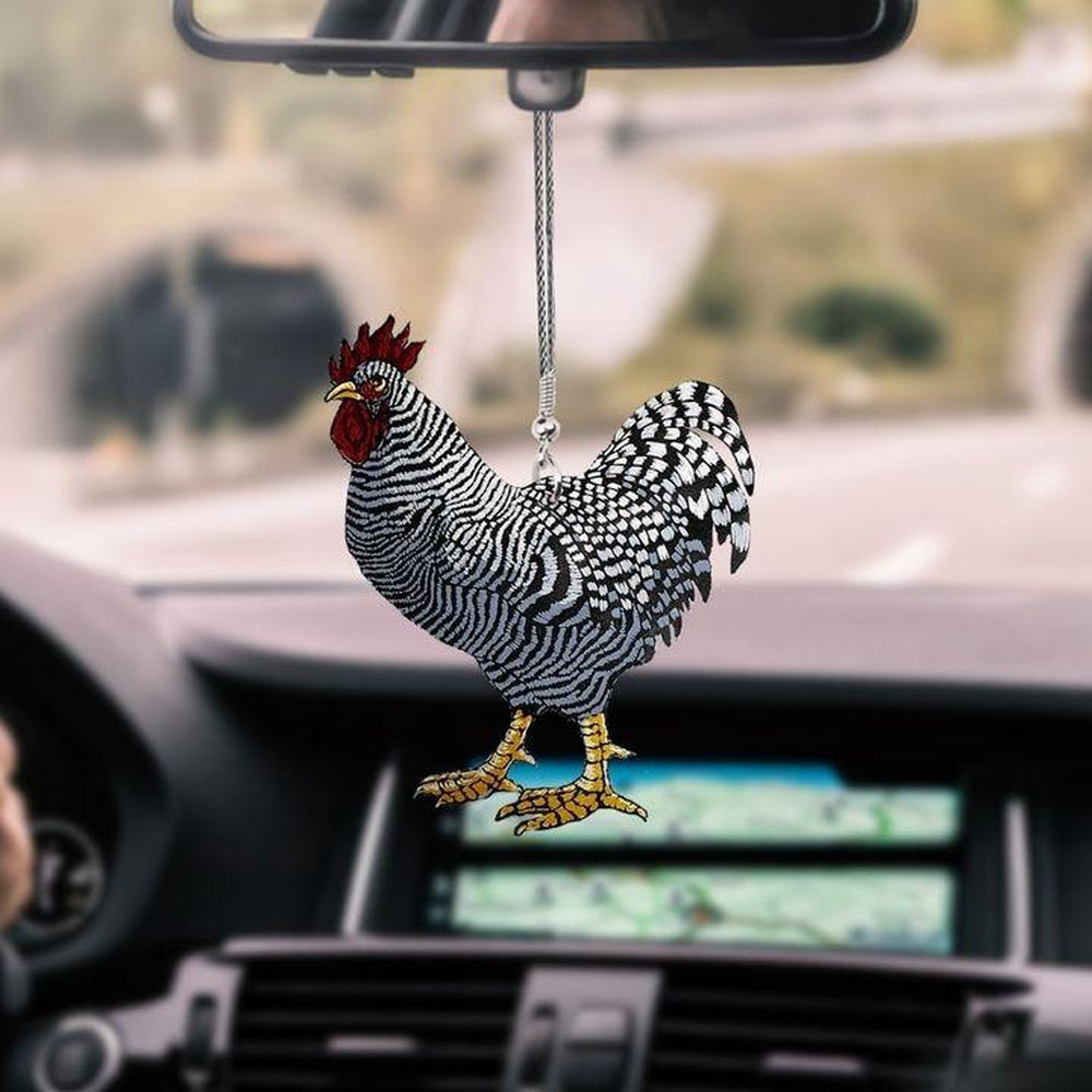 Rooster Black And White Car Hanging Ornament, Car Ornaments Christmas, Car Decorations