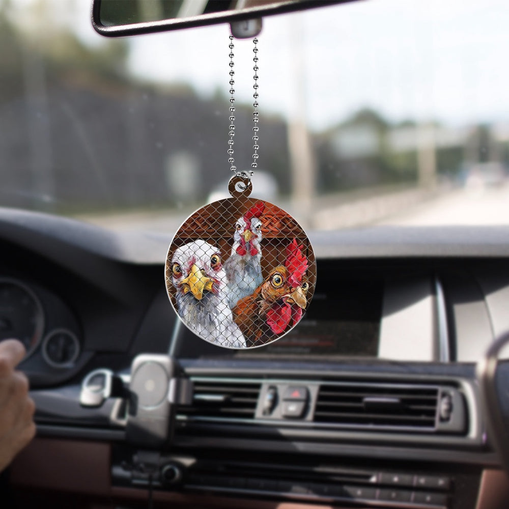 Rooster Chicken Ornament Farm Animal Cute Hanging Ornament Animal Lovers Gifts, Car Ornaments Christmas, Car Decorations