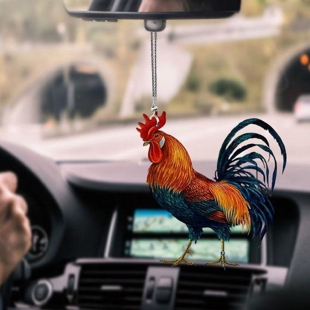Rooster Jm65T041198 Pav Car Hanging Ornament, Car Ornaments Christmas, Car Decorations