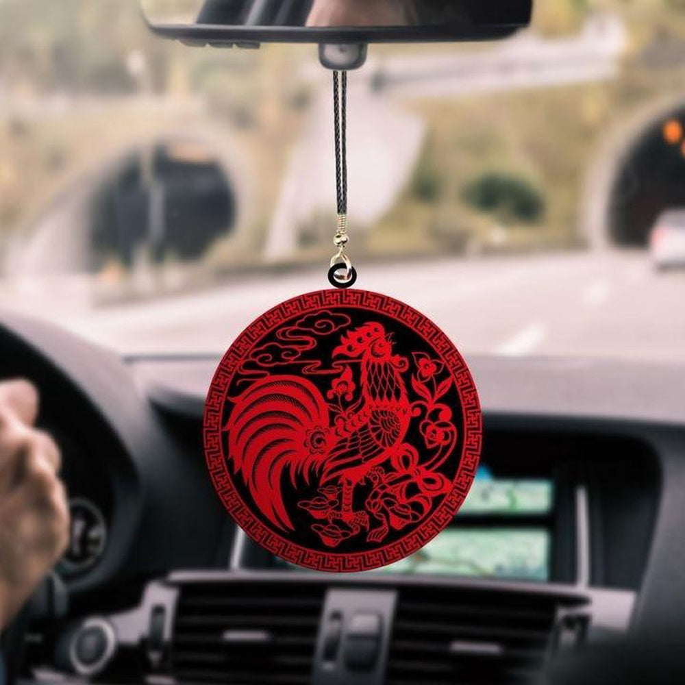 Rooster Red Car Hanging Ornament, Car Ornaments Christmas, Car Decorations