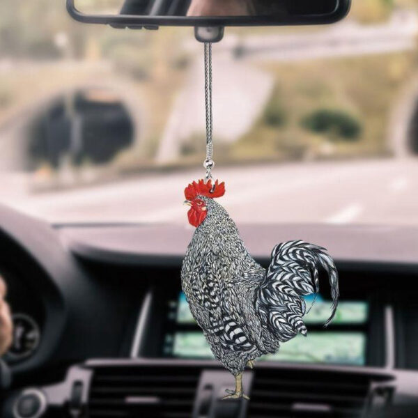 Rooster Square Car Hanging Ornament, Car Ornaments Christmas, Car Decorations