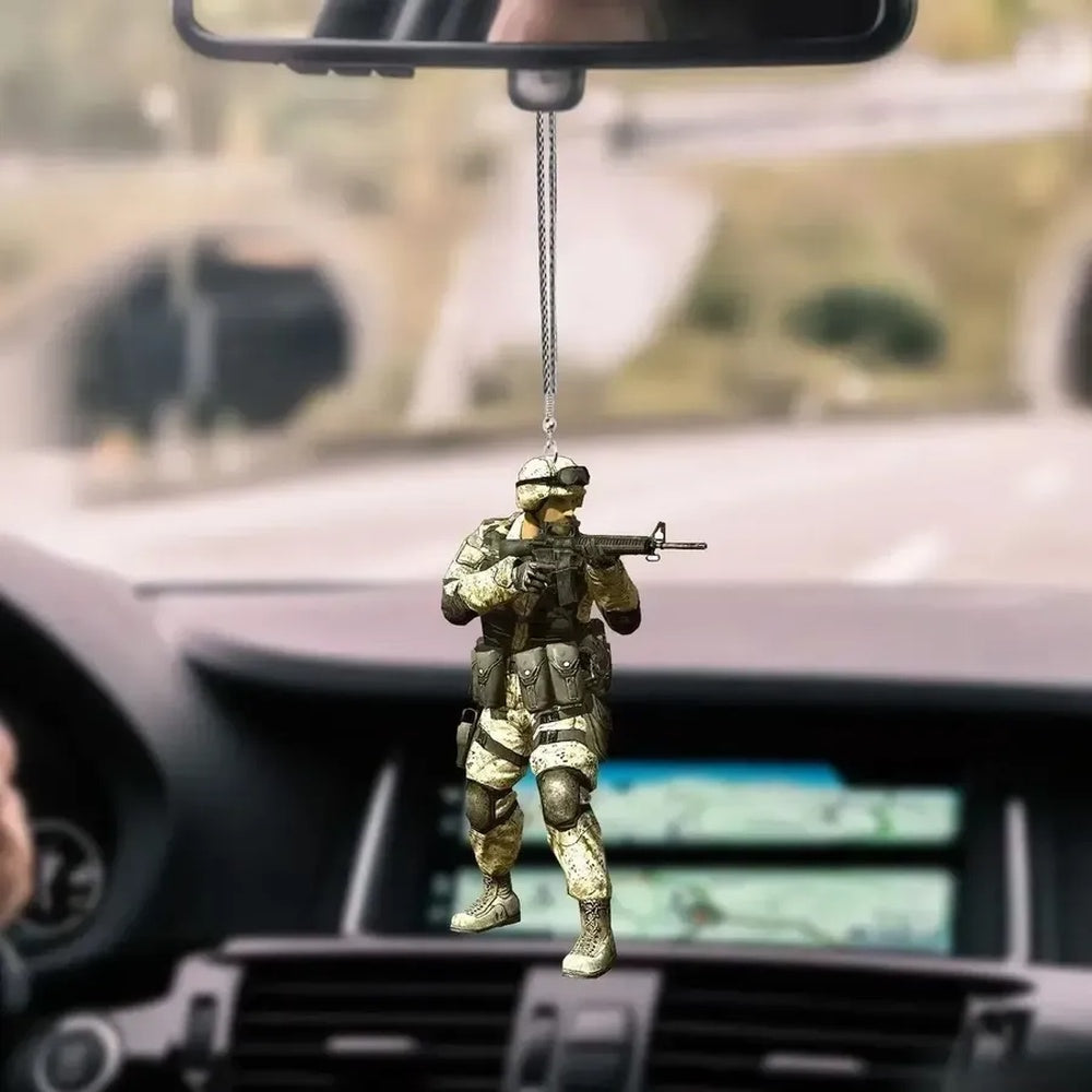 Shape Of Soldiers Veteran Car Hanging Ornament Gift For Veteran Day Us Veteran Ornament, Car Ornaments Christmas, Car Decorations