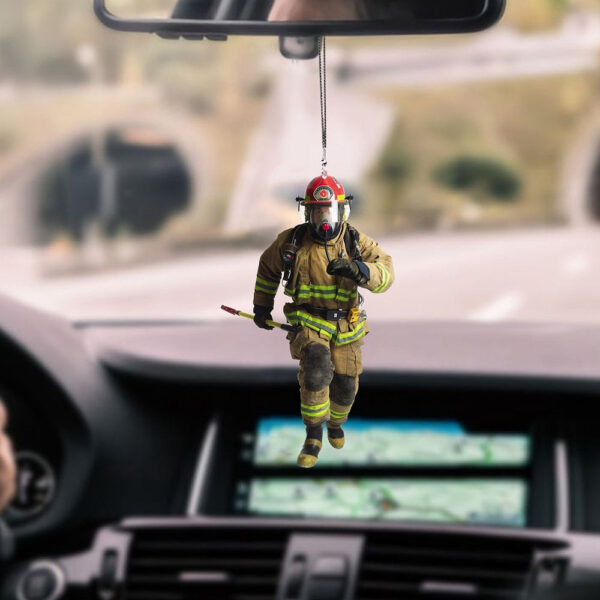 Sharing Love Firefighter Car Hanging Ornament Bringing Joy To You And Your Loved Ones, Car Ornament Decor