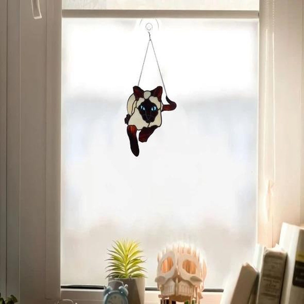Siamese Cat Window Decor Ornament, Cat Ornament Car Decor
