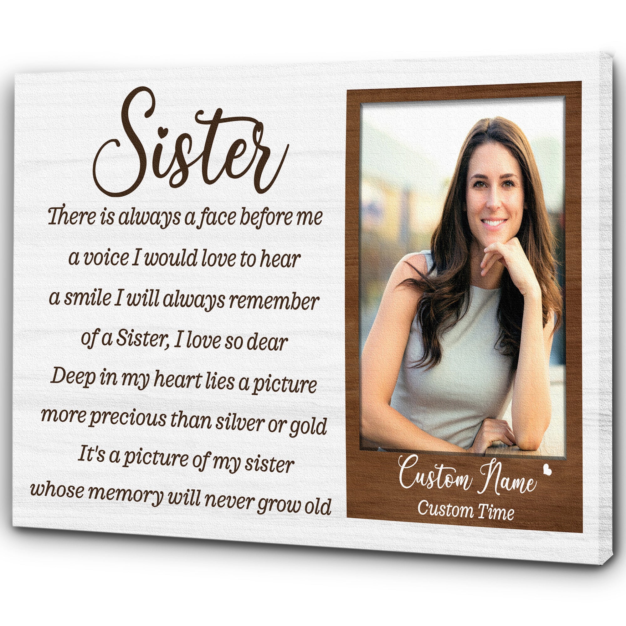 Sister Remembrance Personalized Canvas Sister Memorial Gift, Sympathy Gift For Loss Of Sister, Custom Canvas Print