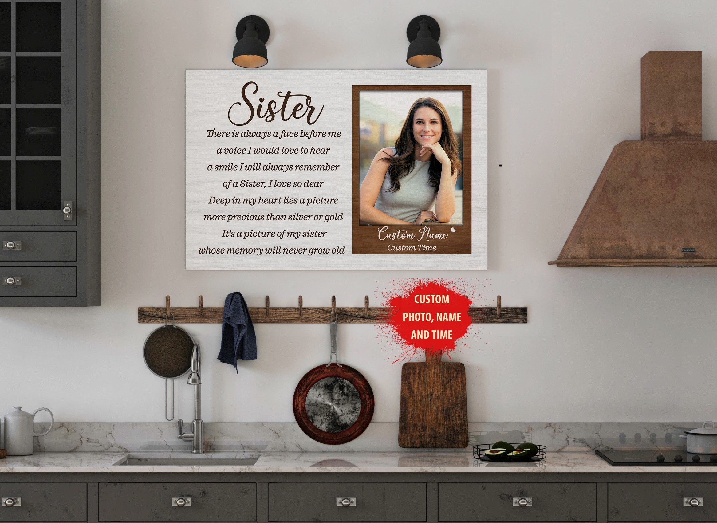 Sister Remembrance Personalized Canvas Sister Memorial Gift, Sympathy Gift For Loss Of Sister, Custom Canvas Print