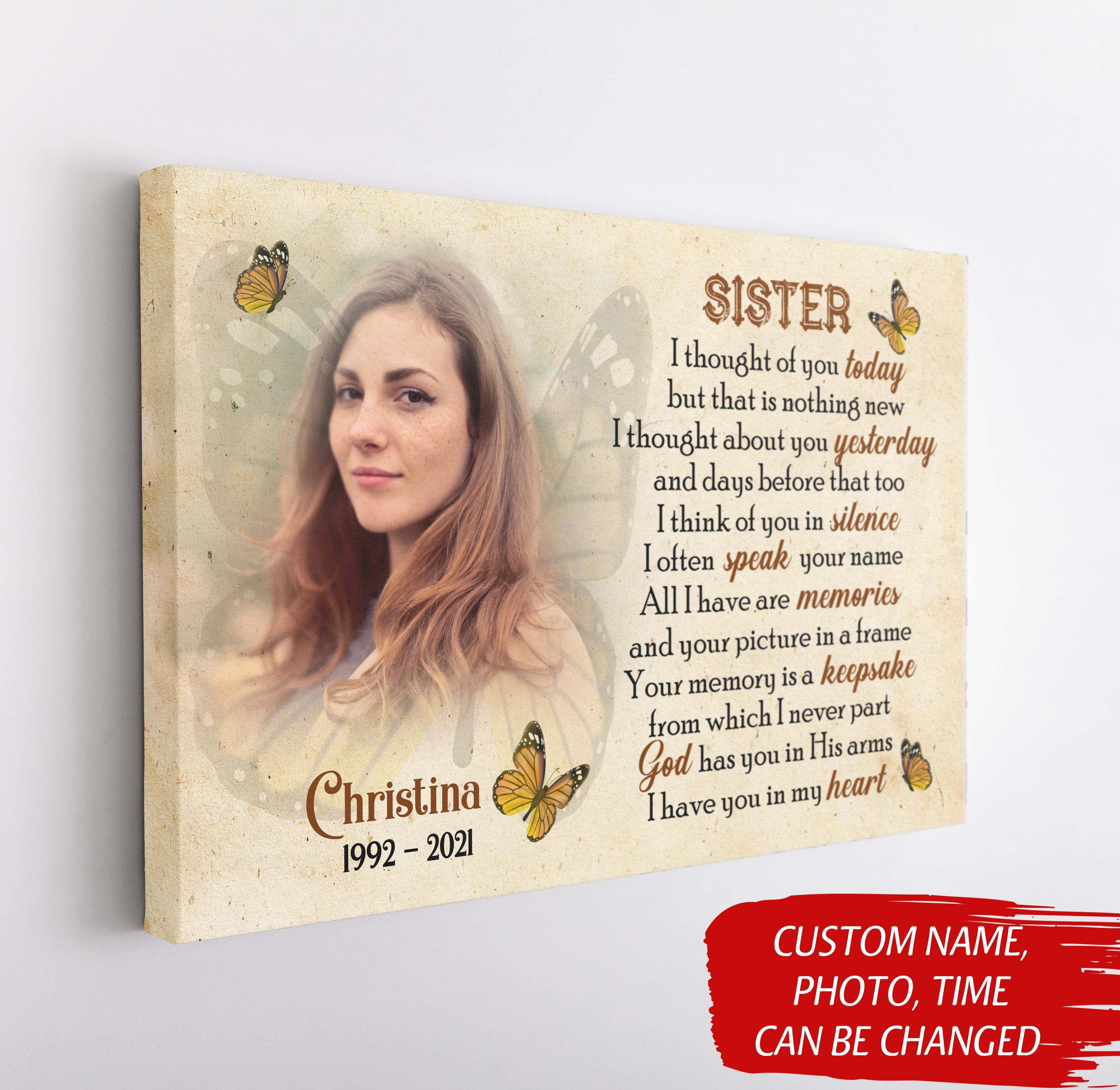 Sister Remembrance Personalized Memorial Canvas In Memory Of Sister Angel Sister In Heaven Sympathy Canvas Bereavement Gift Custom Canvas Print 2 Cqamsu 3 Sister Remembrance, Personalized Memorial Canvas In Memory Of Sister, Angel Sister In Heaven Sympathy Canvas, Bereavement Gift, Custom Canvas Print