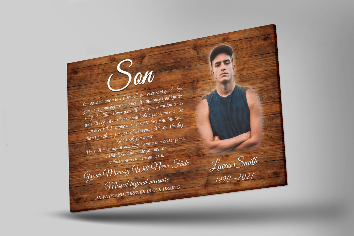 Son Memorial Personalized Canvas My Angel Son In Heaven Canvas Sympathy Gifts For Loss Of Son Memorial Son Canvas In Loving Memory