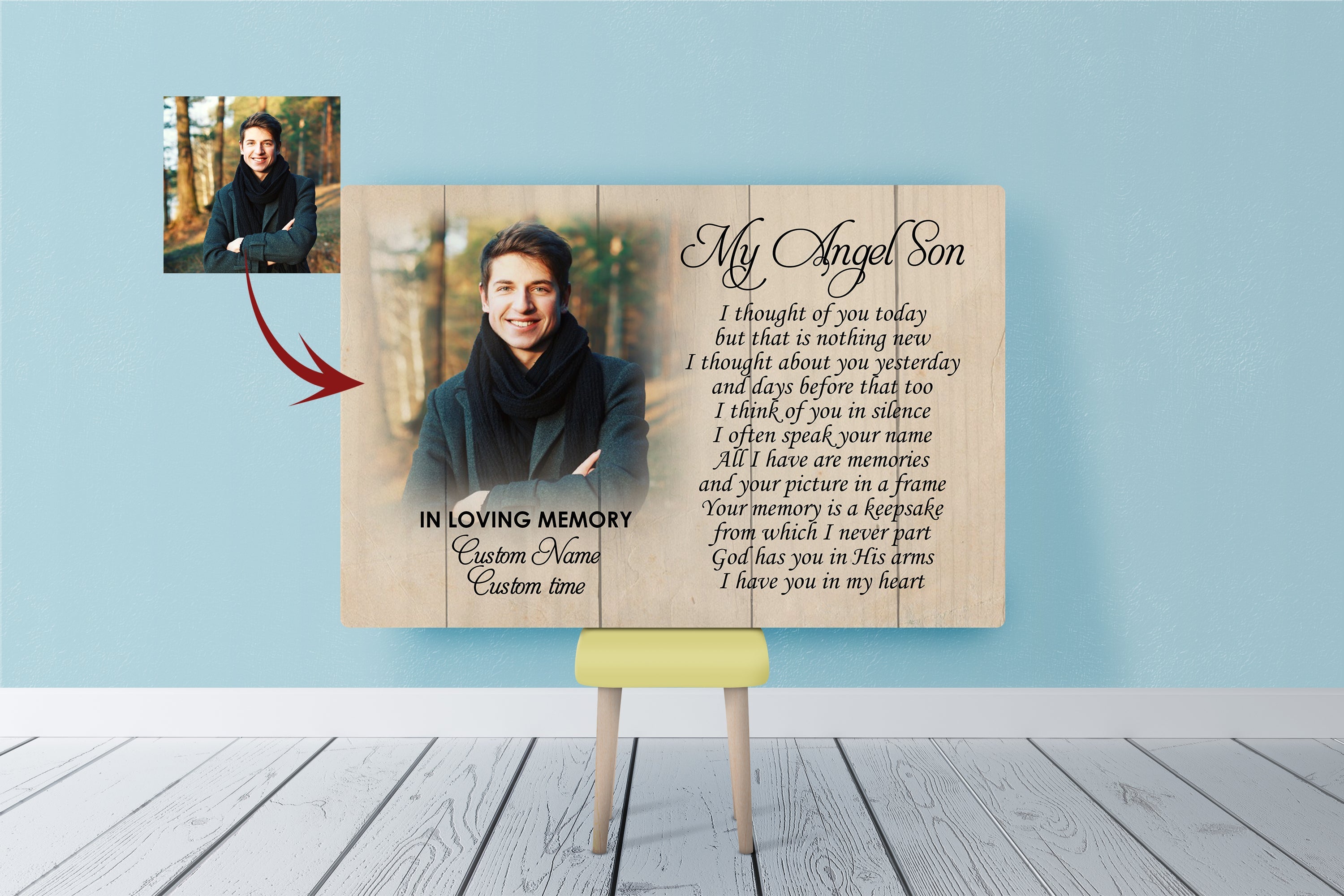 Son Remembrance Personalized Canvas I Thought Of You Today Memorial Gift For Loss Of Son Custom Canvas Print 4 V1cnqc 3 Son Remembrance Personalized Canvas, I Thought Of You Today Memorial Gift For Loss Of Son, Custom Canvas Print