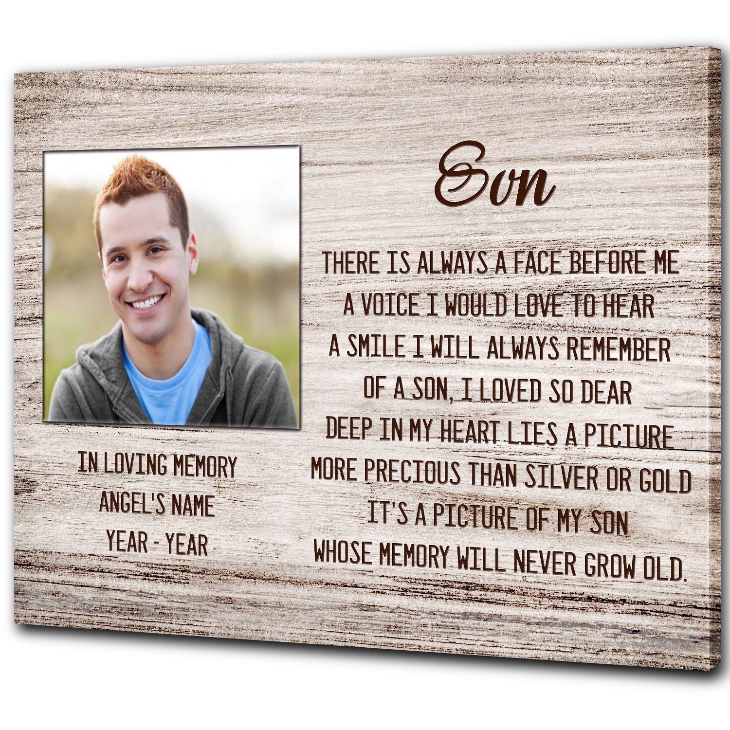 Son Remembrance Personalized Memorial Canvas Son Memorial Canvas, Memorial Gift For Loss Of Son