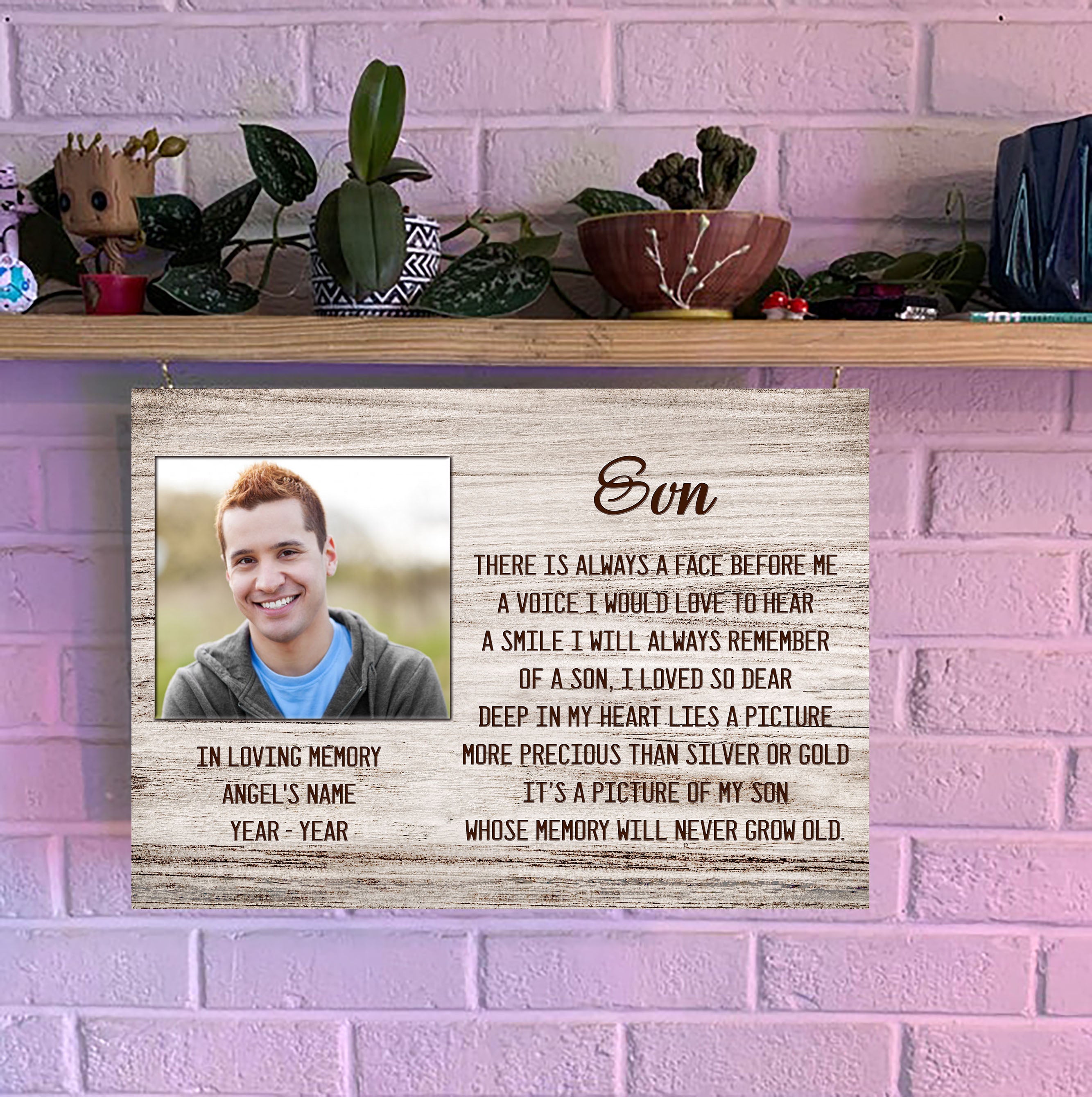 Son Remembrance Personalized Memorial Canvas Son Memorial Canvas, Memorial Gift For Loss Of Son