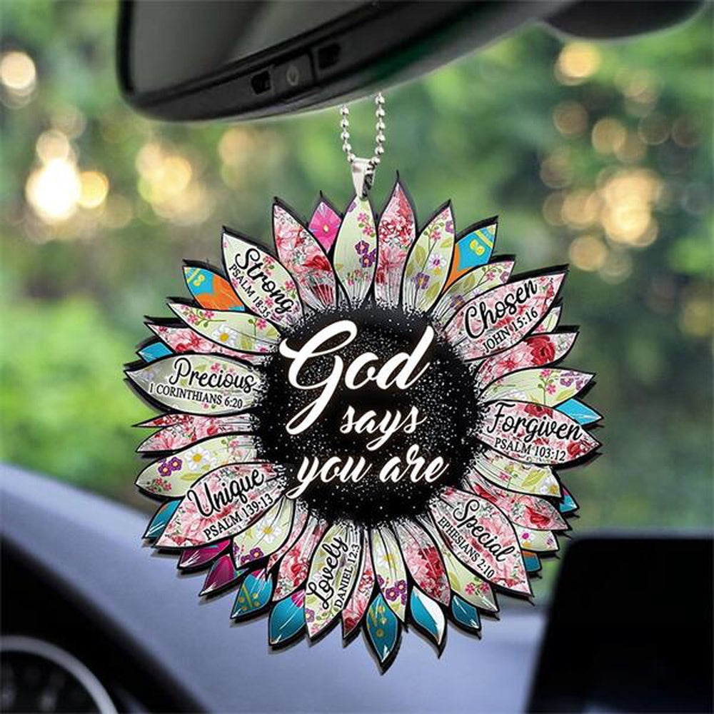 Special Sunflower You Are Chosen Car Hanging Ornament, Car Ornaments Christmas, Car Decorations