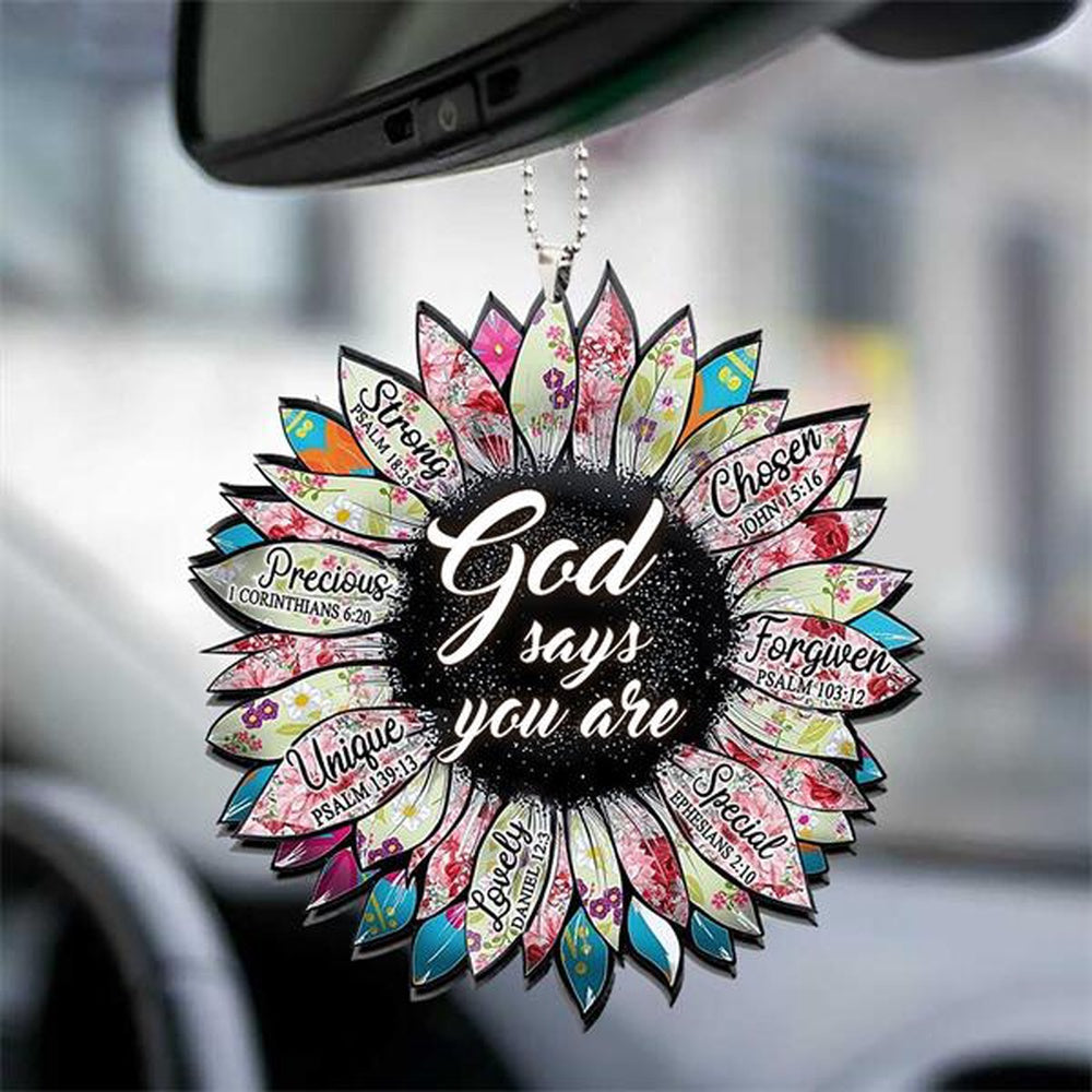 Special Sunflower You Are Chosen Car Hanging Ornament, Car Ornaments Christmas, Car Decorations