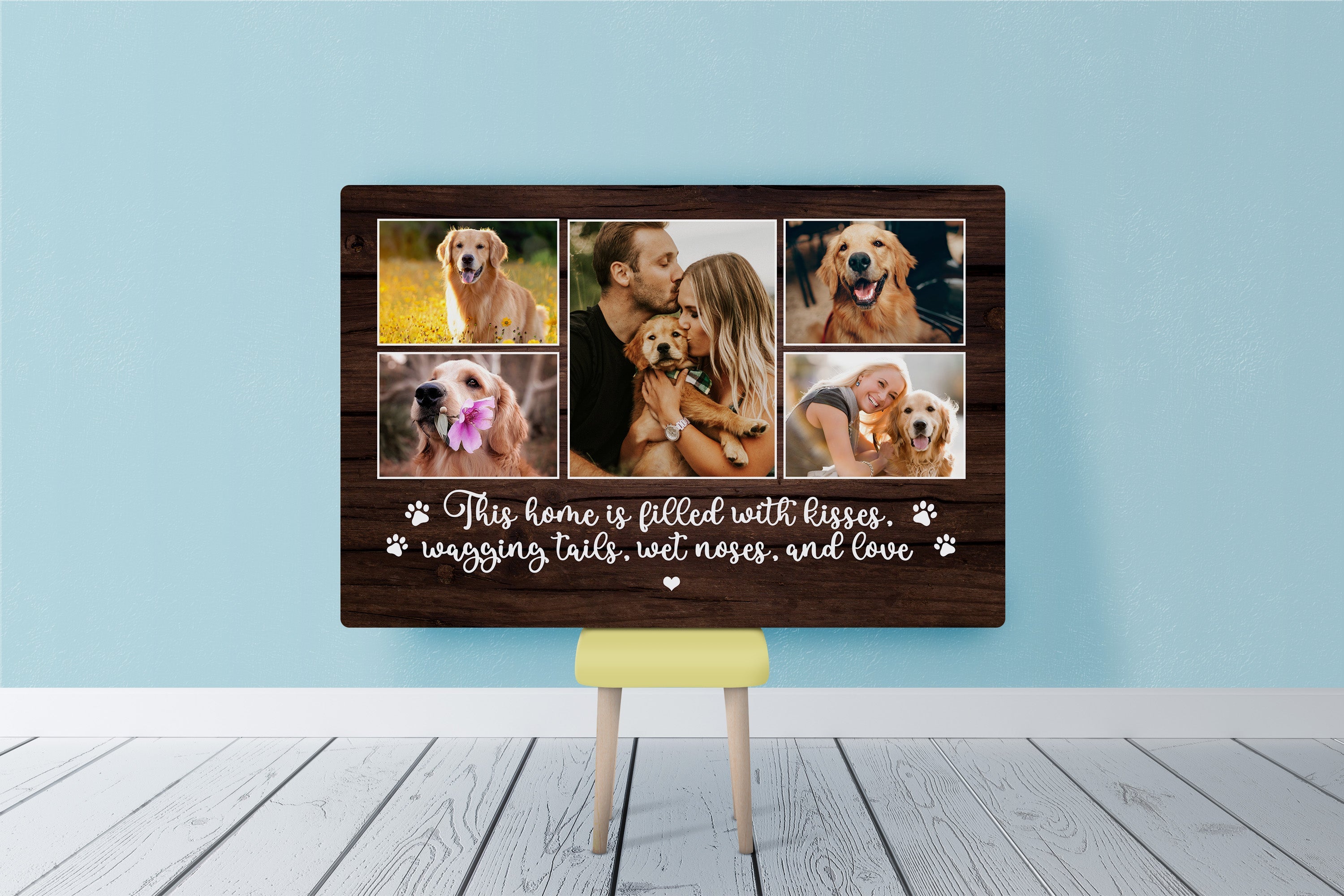 This Home Is Filled With Kisses Wagging Tails Wet Noses And Love Custom Dog Photo Collage Wall Art