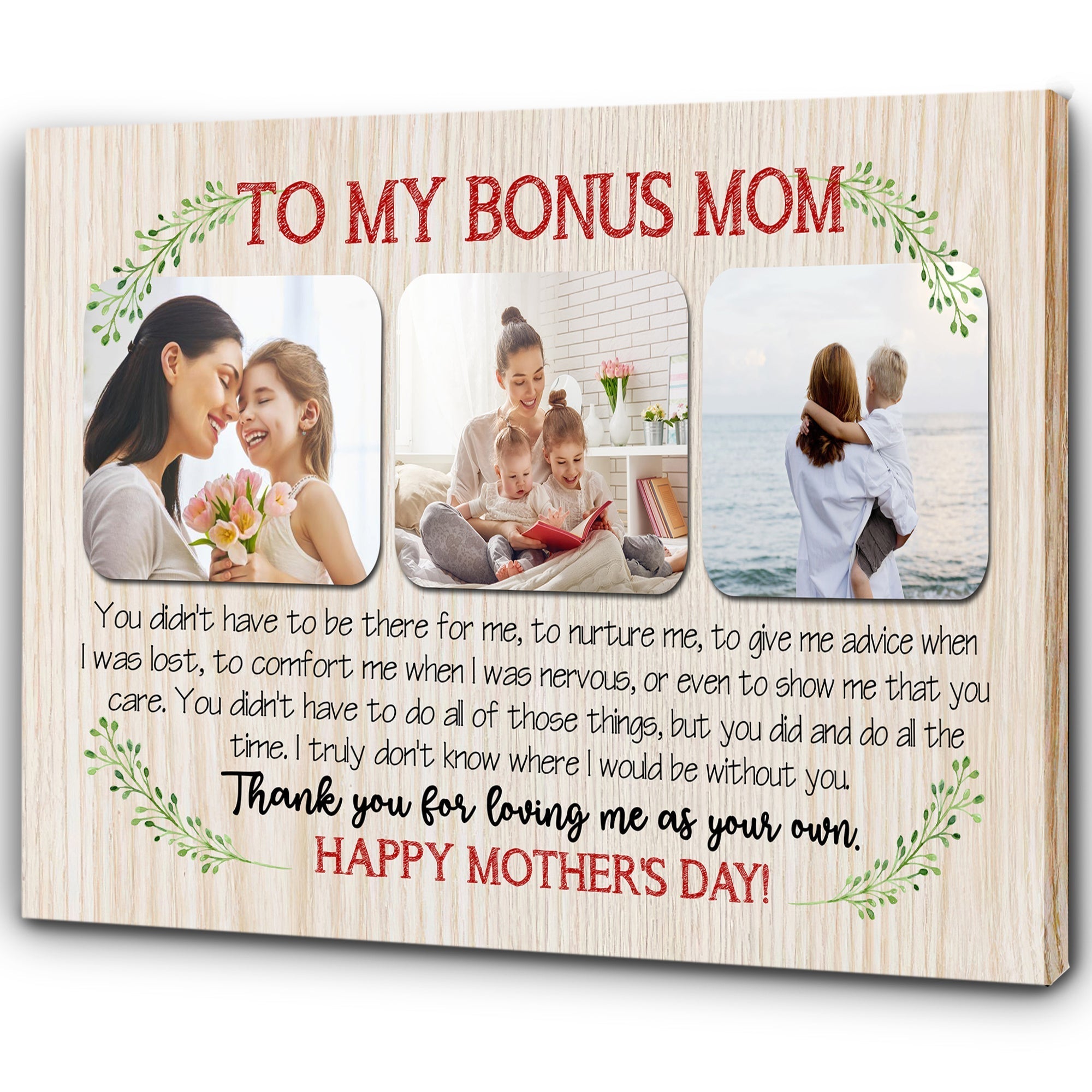 To My Bonus Mom Personalized Canvas Photo Collage Step Mom Mother S Day Gift For Bonus Mother 1 Z3jfnw To My Bonus Mom Personalized Canvas Photo Collage, Step Mom Mother'S Day Gift For Bonus Mother