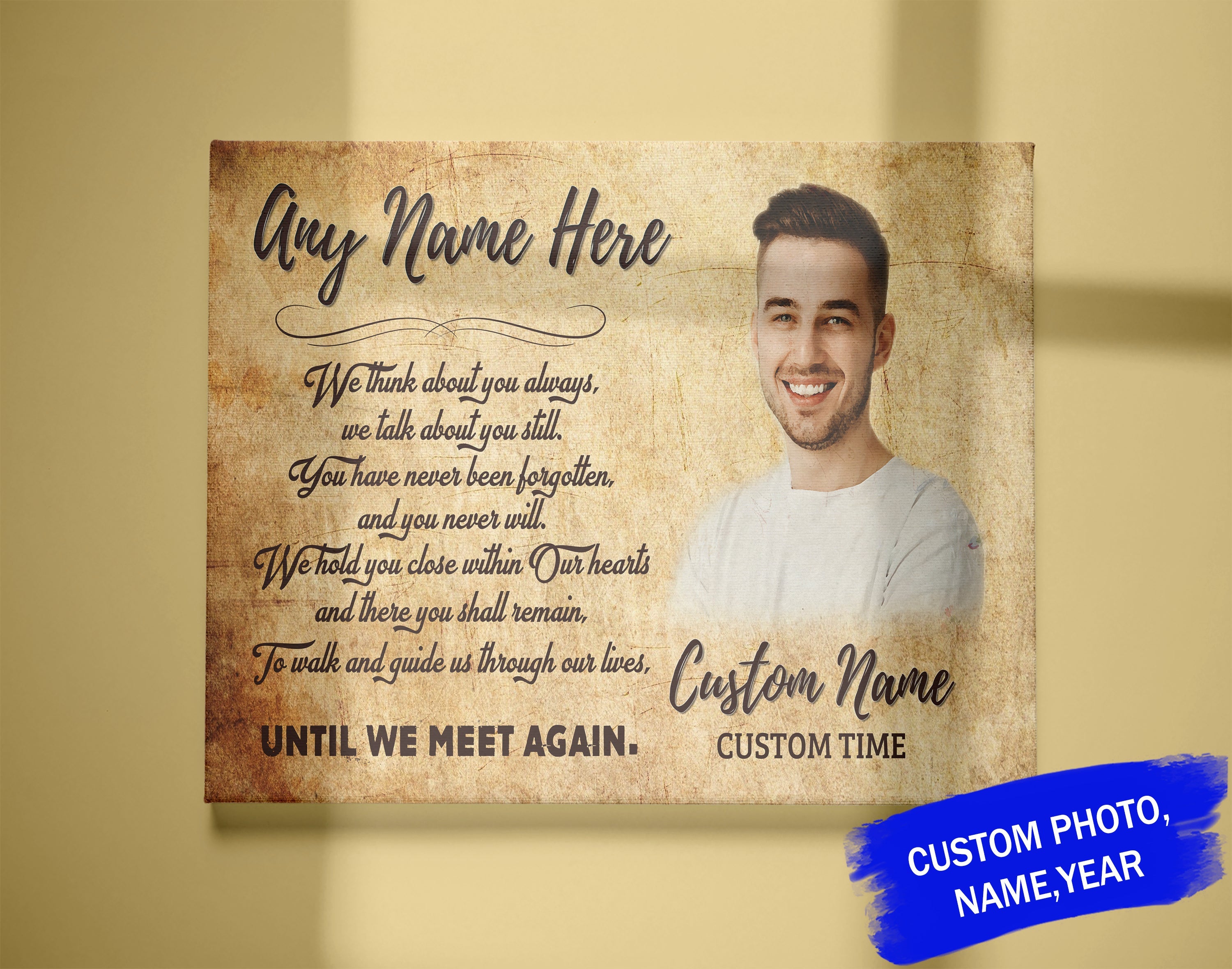 Until We Meet Again Personalized Memorial Canvas Sympathy Gift For Loss Of Loved One Bereavement Remembrance Keepsake Gift