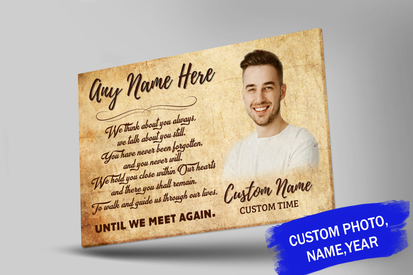 Until We Meet Again Personalized Memorial Canvas Sympathy Gift For Loss Of Loved One Bereavement Remembrance Keepsake Gift