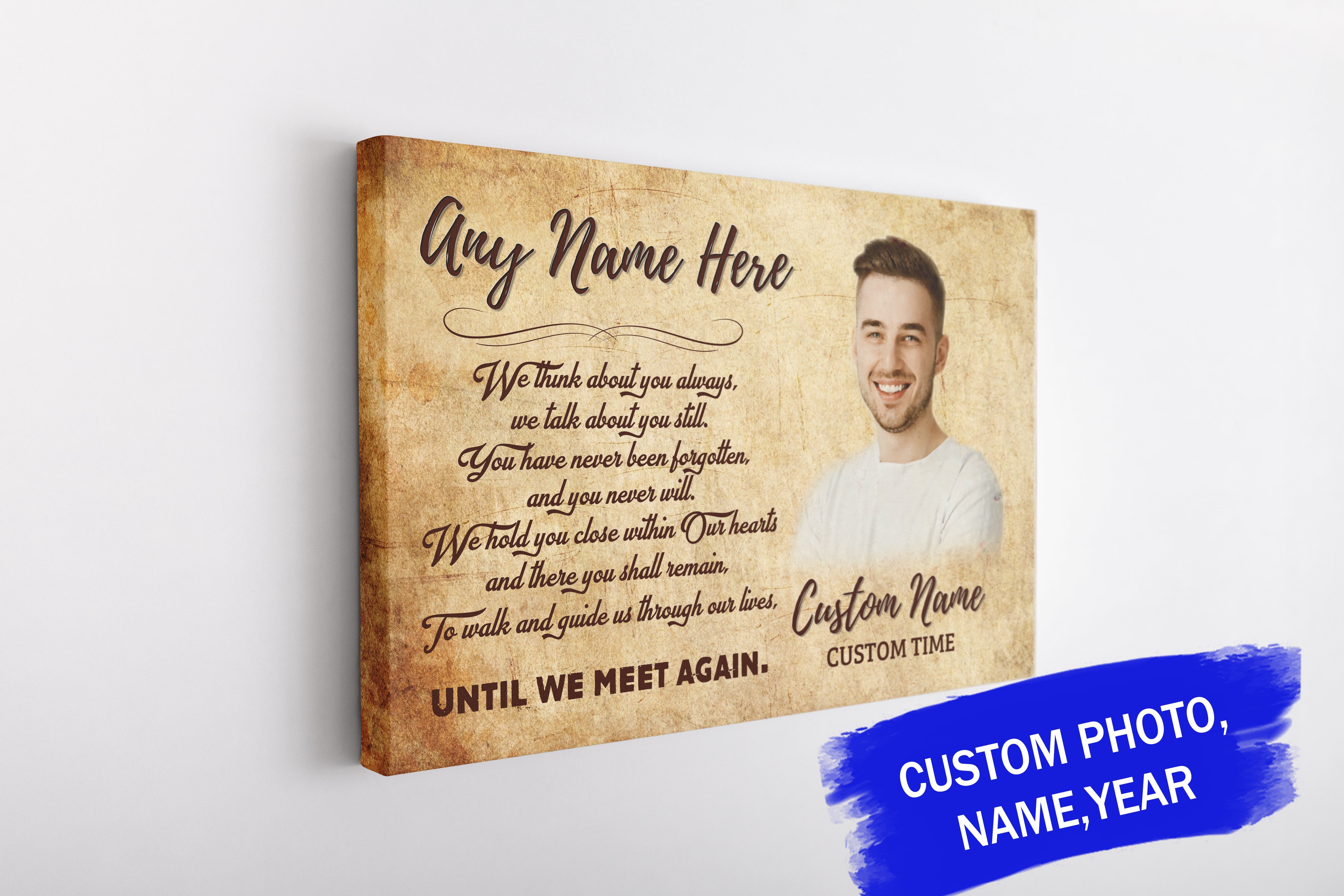 Until We Meet Again Personalized Memorial Canvas Sympathy Gift For Loss Of Loved One Bereavement Remembrance Keepsake Gift