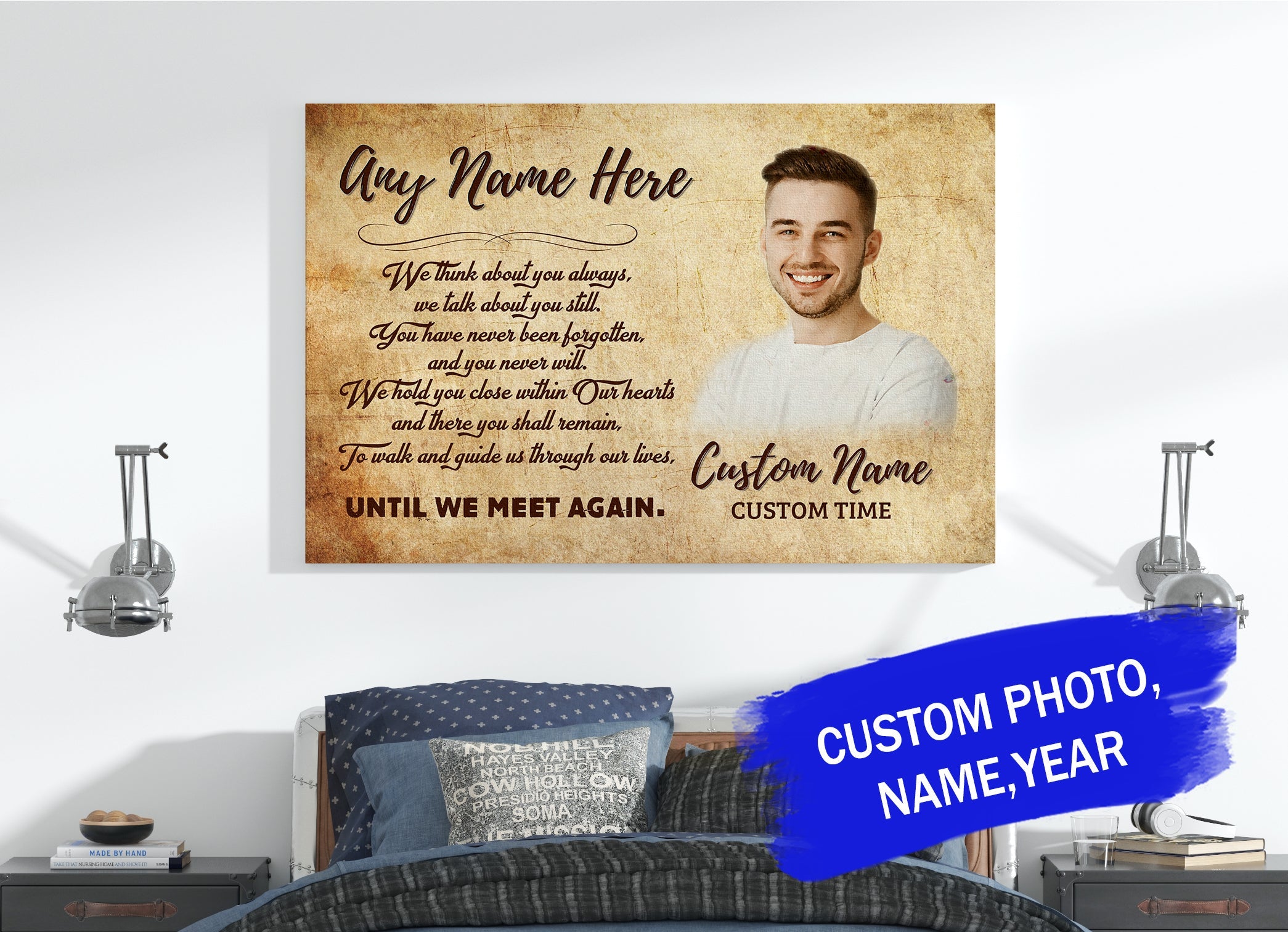 Until We Meet Again Personalized Memorial Canvas Sympathy Gift For Loss Of Loved One Bereavement Remembrance Keepsake Gift