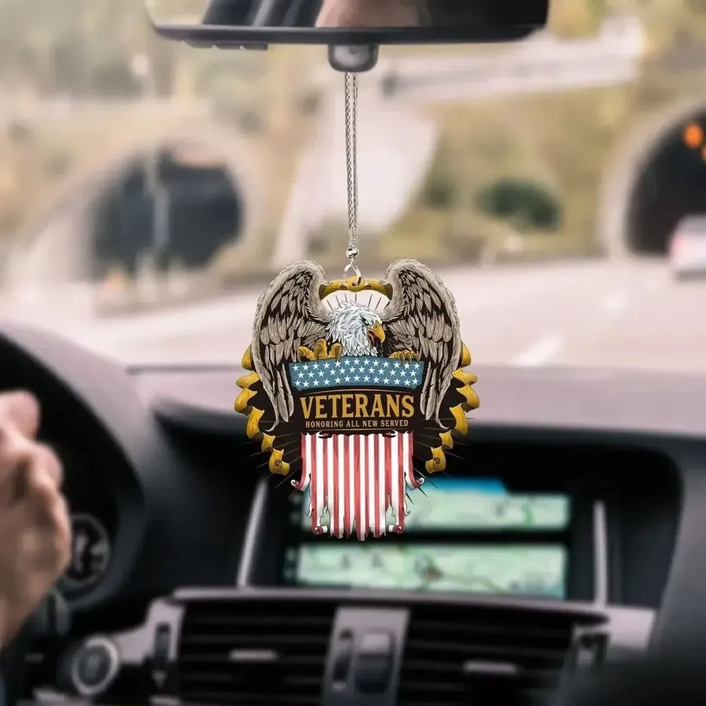 Veterans Honoring All New Served Veteran Car Hanging Ornament Gift For Us Veteran Day Ornament, Car Ornaments Christmas, Car Decorations