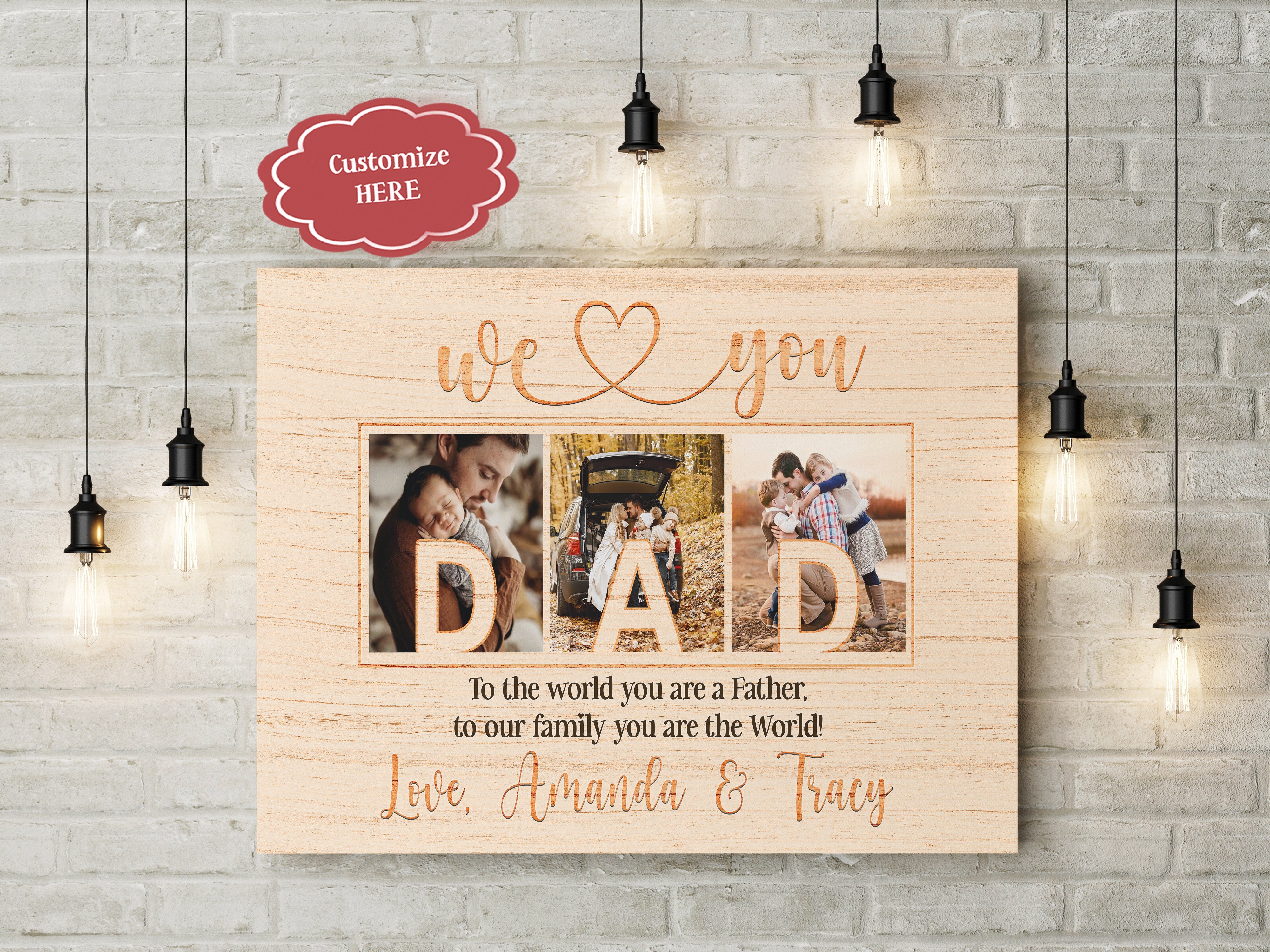 We Love You Dad Personalized Canvas Happy Fathers Day Custom Photo Collage Fathers Day Gift Keepsake 2 Uviotu We Love You Dad Personalized Canvas Happy Fathers Day Custom Photo Collage Fathers Day Gift Keepsake