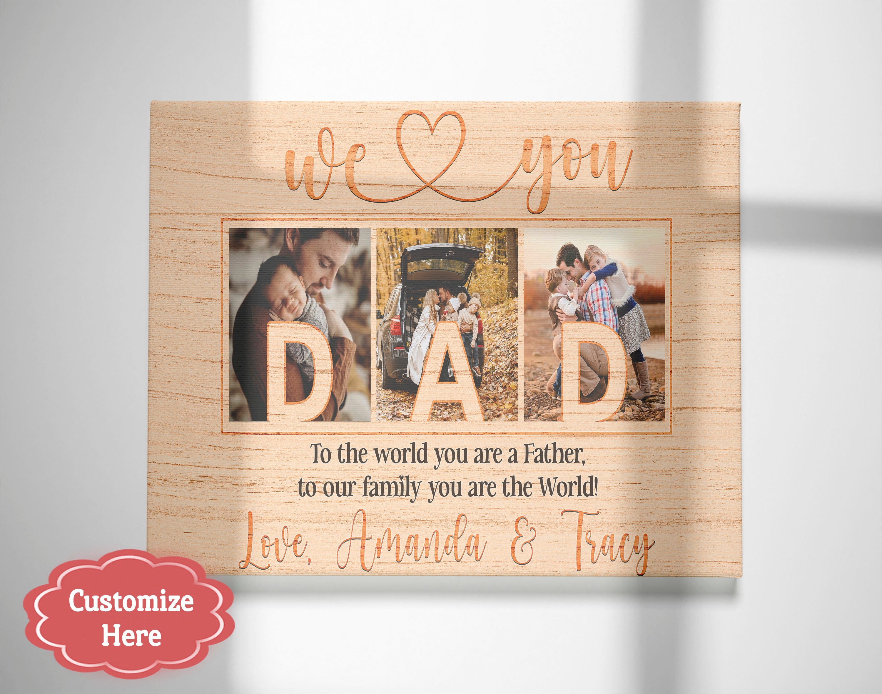 We Love You Dad Personalized Canvas Happy Fathers Day Custom Photo Collage Fathers Day Gift Keepsake 5 Vvieau We Love You Dad Personalized Canvas Happy Fathers Day Custom Photo Collage Fathers Day Gift Keepsake