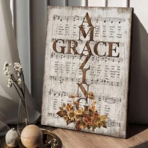 Grace Song Vintage Flower Jesus Cross Canvas Posters