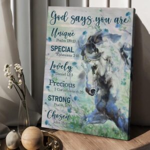 Horse Drawing Watercolor Painting God Says You Are Canvas Posters