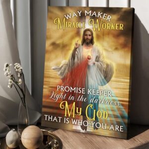 Jesus Colorful Halo Sunset Way Maker Miracle Worker Canvas Posters