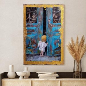 Little Angel Art Wall Art With Gold Leaf Canvas