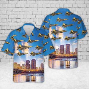 192nd Wing F-22 Raptor Virginia Air National Guard Hawaiian Shirt, Air Force Aloha Shirt, Military Hawaiian Shirt