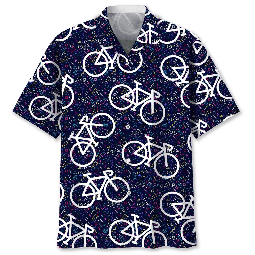 Cycling Vintage Color Hawaiian Shirt, Sports Summer Hawaiian Shirts